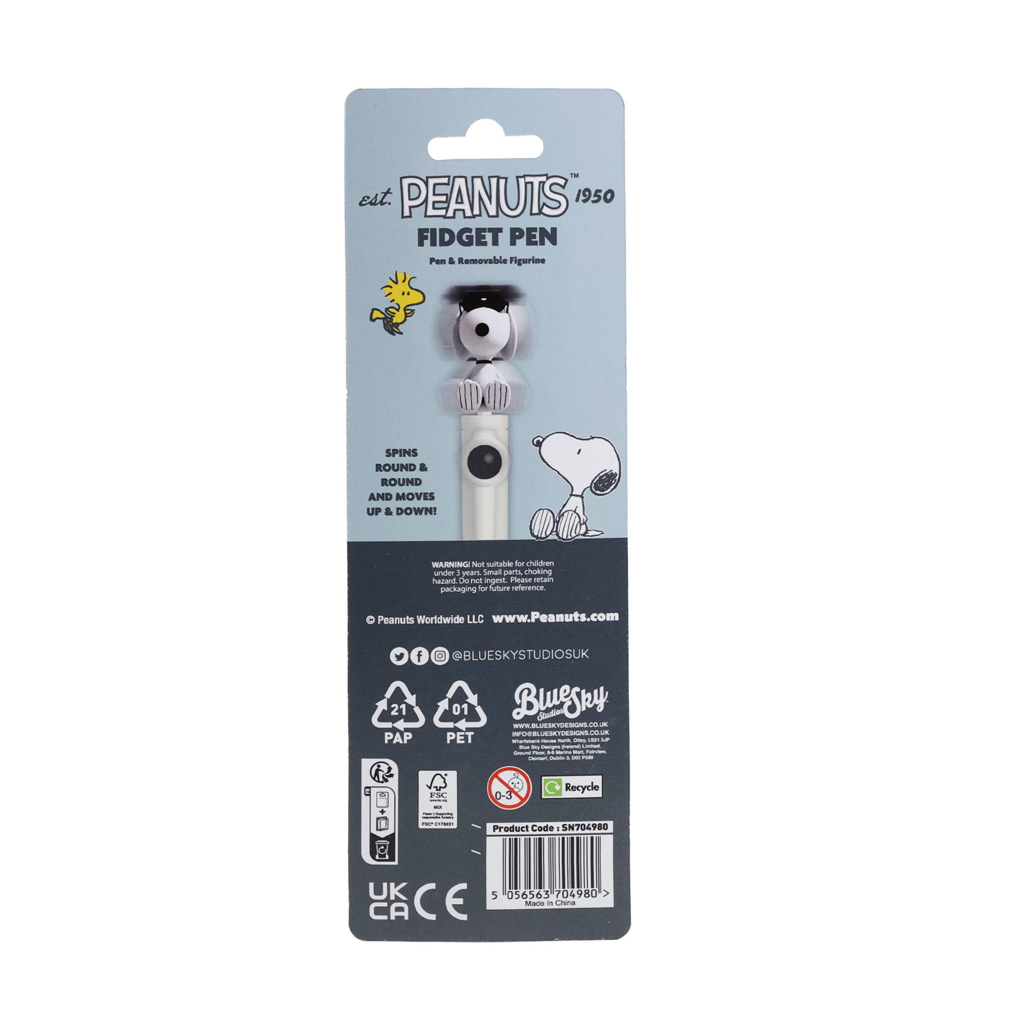 Blue Sky Designs Kugelschreiber Snoopy - Fidget Pen inkl. Sammelfigur