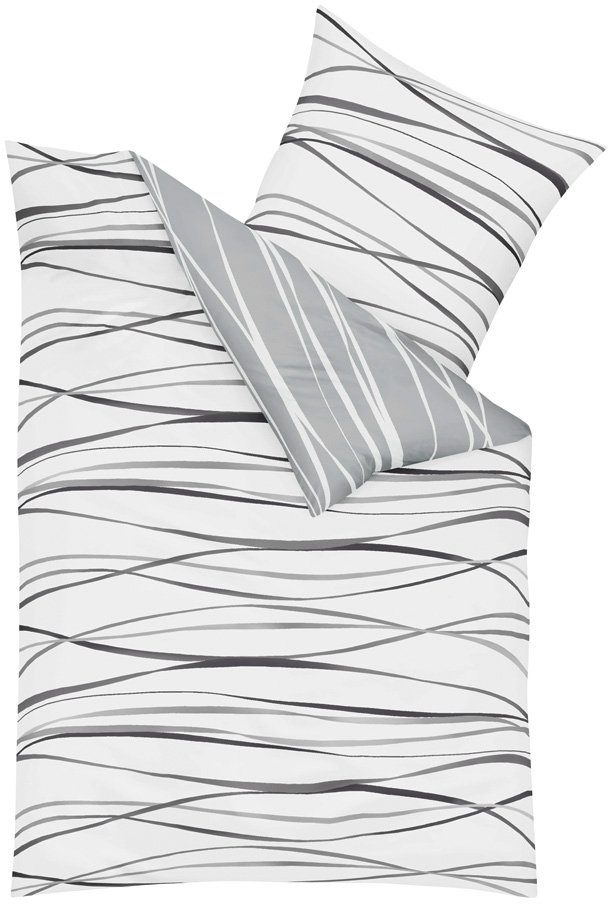 Kaeppel Wendebettwäsche Motion, Feinbiber, 2 teilig, Mit feinen Wellenlinie günstig online kaufen