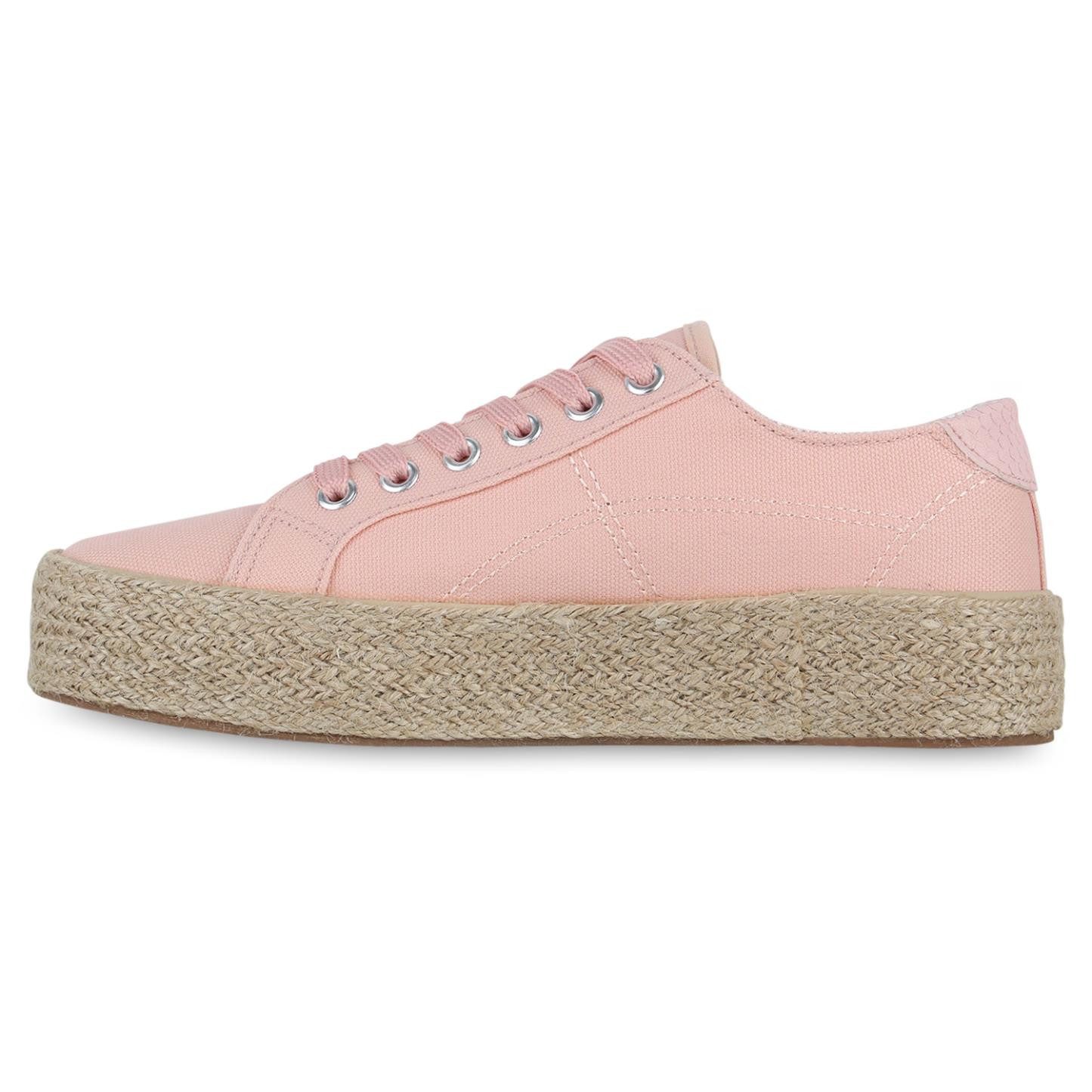 VAN HILL 841700 Plateausneaker Damen Plateau Sneaker Schnürer Bast Sommer F günstig online kaufen