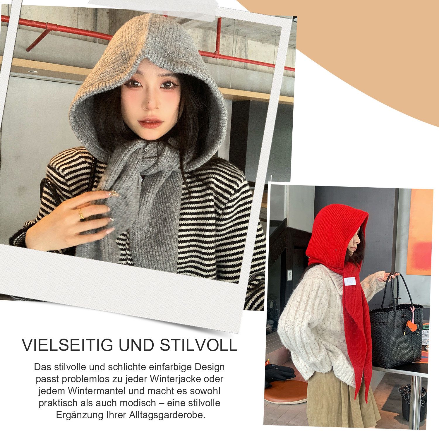 Refttenw Mütze & Schal Mütze Schal Set Damen Wintermütze – Weiche Wollmischung Klassisches Unifarben