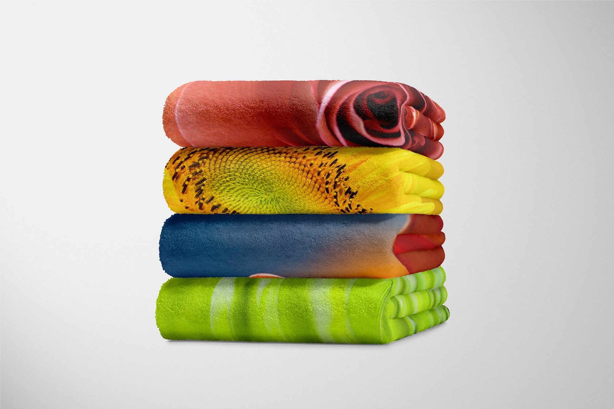 Sinus Art N, Blume Handtücher Baumwolle-Polyester-Mix Kuscheldecke Rote Strandhandtuch Handtuch Handtuch mit Saunatuch Blüte Fotomotiv (1-St)