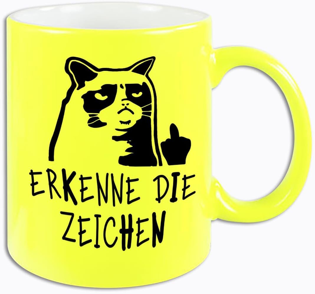Hustling Sharks Tasse Hustling Sharks® Verschiedenfarbige Neon Tassen - Erkenne die Zeichen!, 330 ml