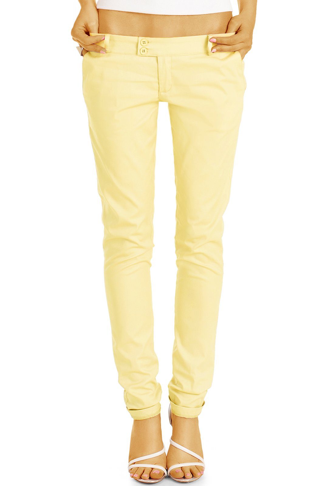 be styled Stoffhose Röhrige Damenhosen, slim fit Hüfthosen Chinohosen - Damen - h15a