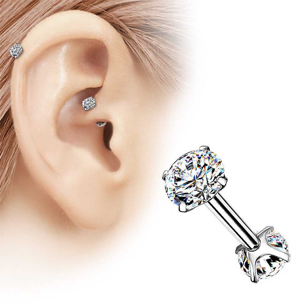 Taffstyle Piercing-Set Tragus Daith Piercing Zirkonia Kristallen Innengewin günstig online kaufen