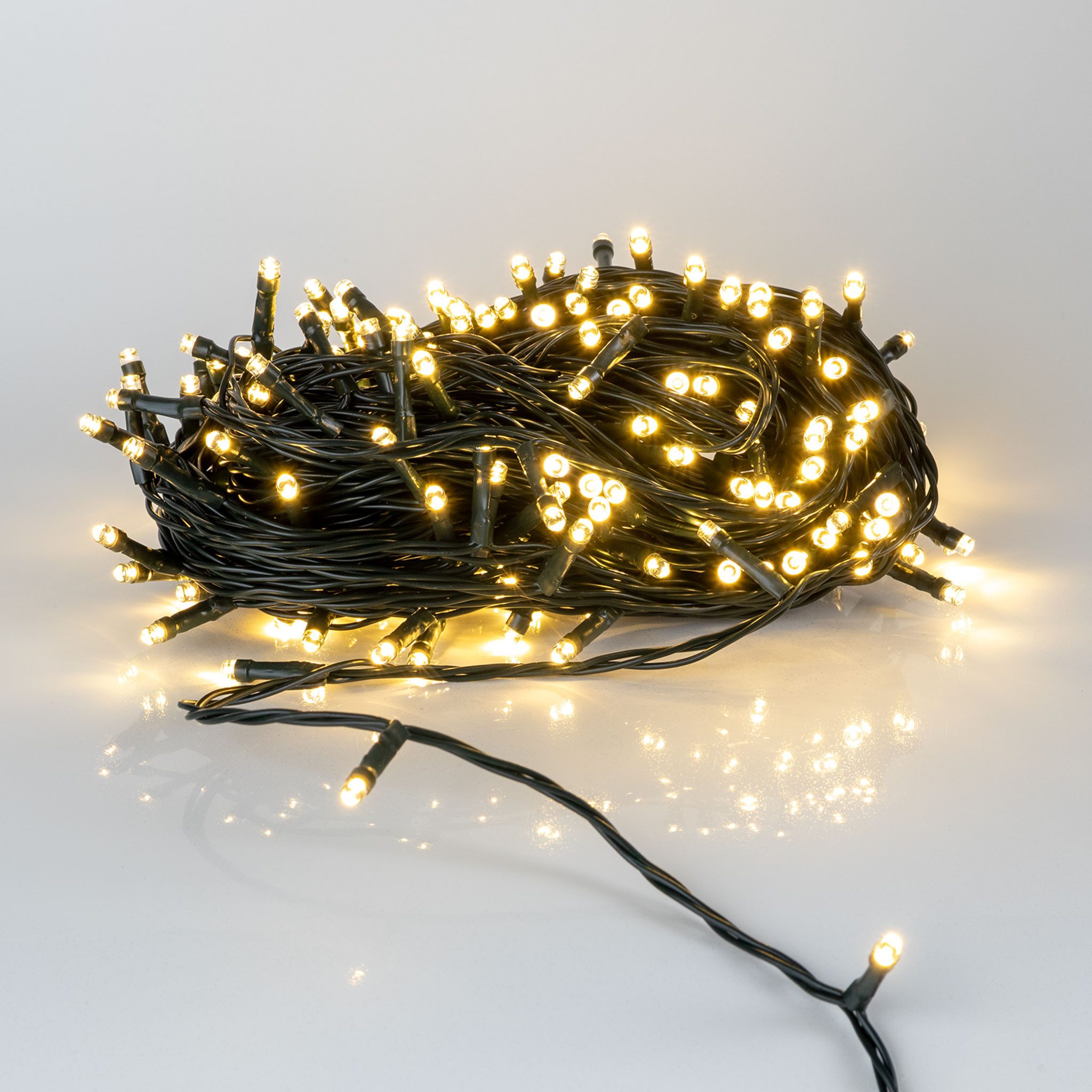 Spetebo LED-Lichterkette LED Weihnachts Außen Lichterkette - 20 m / 200 LED, Garten Deko Beleuchtung - warm weiß