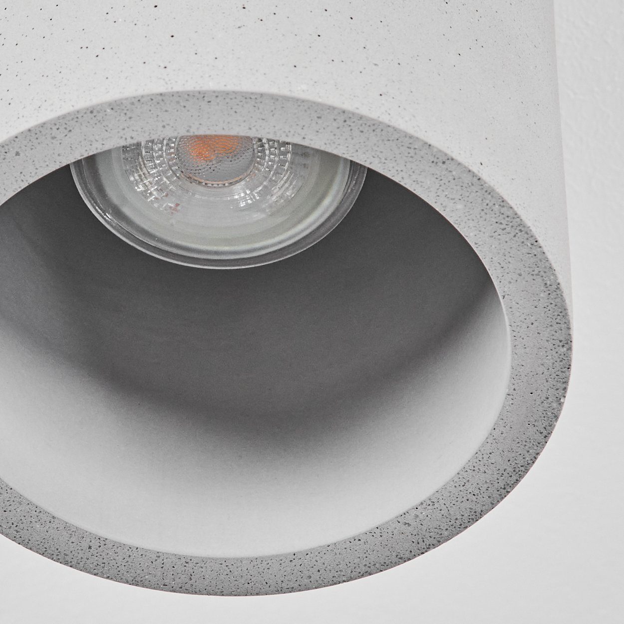 Leuchtmittel, im Ø11cm, Design, moderne »Portegrandi« Deckenlampe schlichten runde Beton Leuchte Grau, ohne Deckenleuchte hofstein in 1xGU10 aus