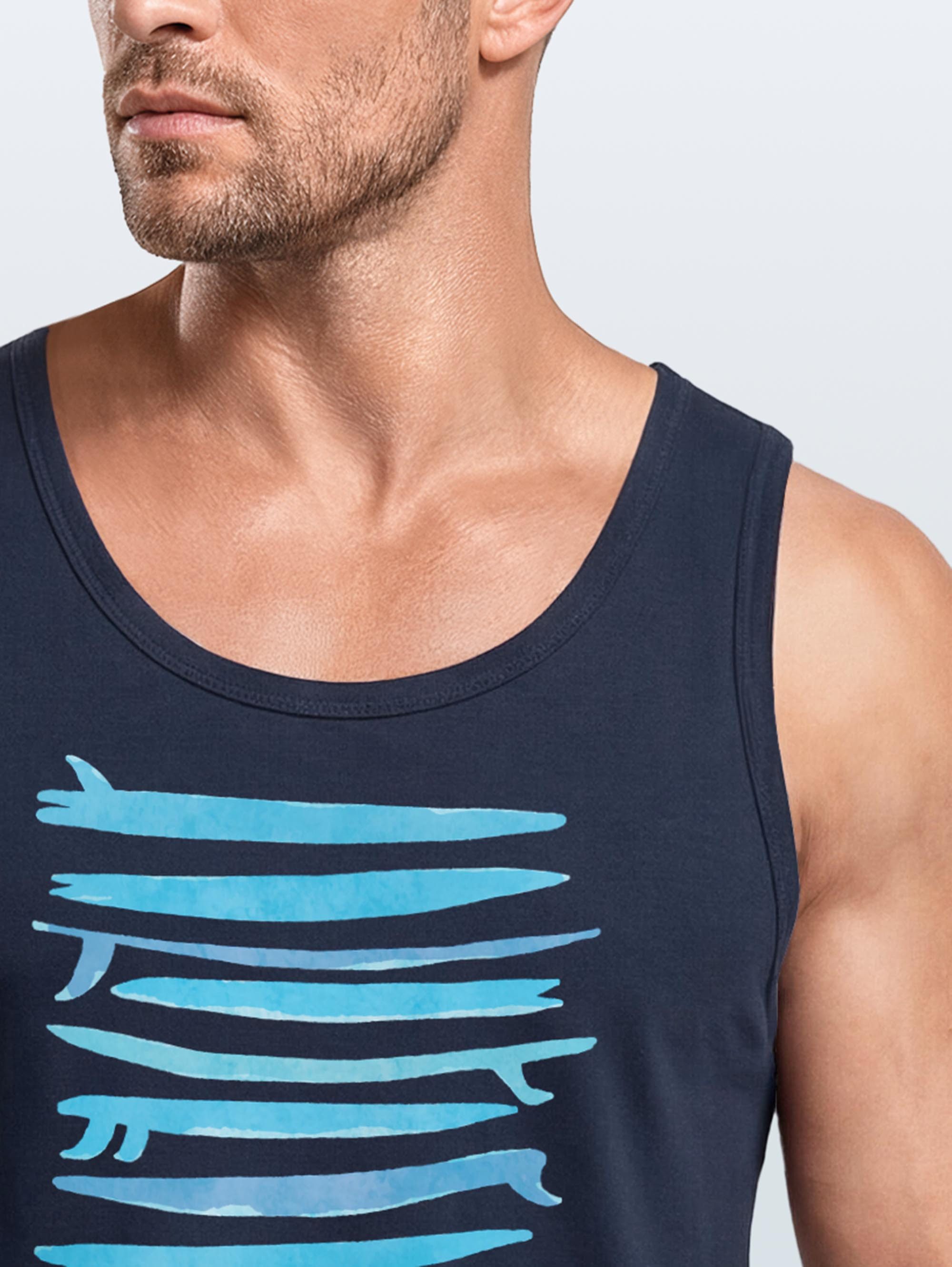 Neverless Tanktop Herren Tank-Top Surfboards South Beach California USA Sommer Surfing mit Print – Bild 3 von 5