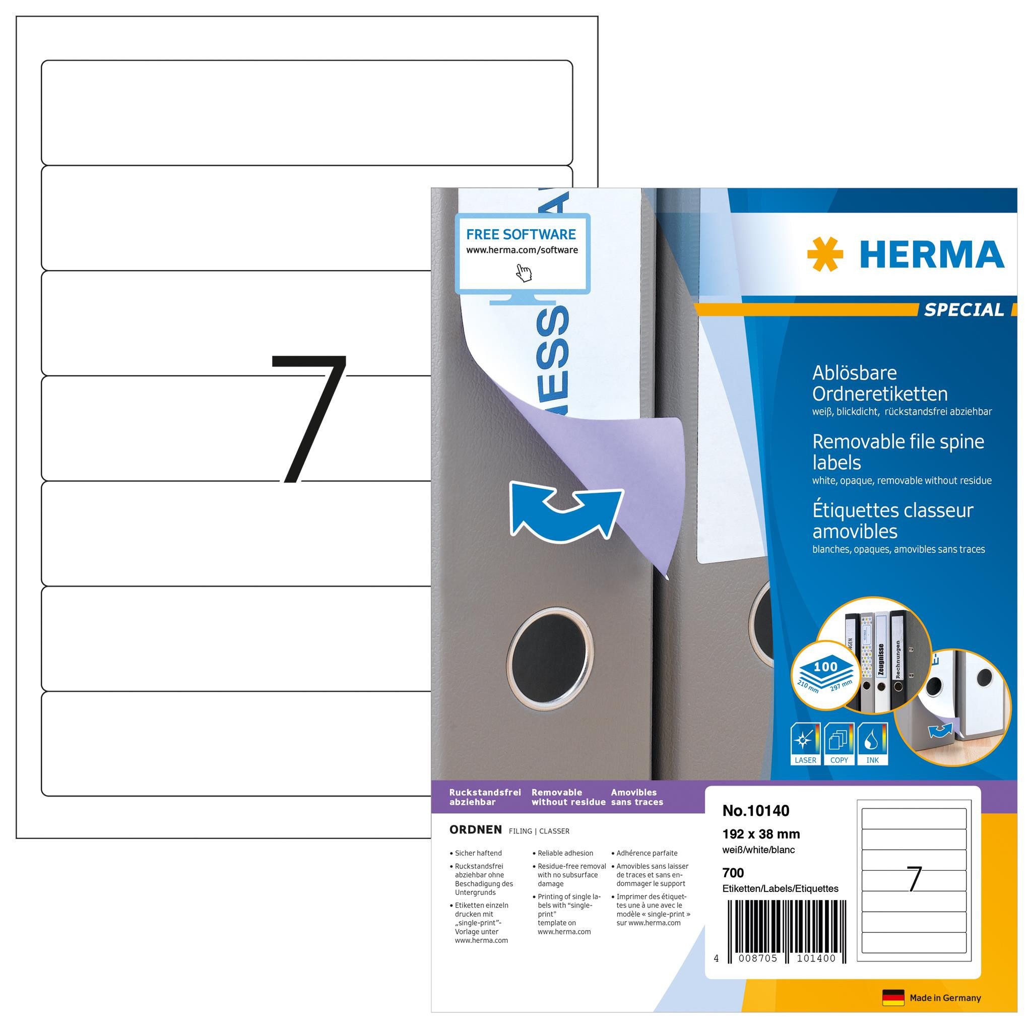 HERMA Stehsammler Herma ORDNERETIKETTEN MOVABLES A4 100 192x38