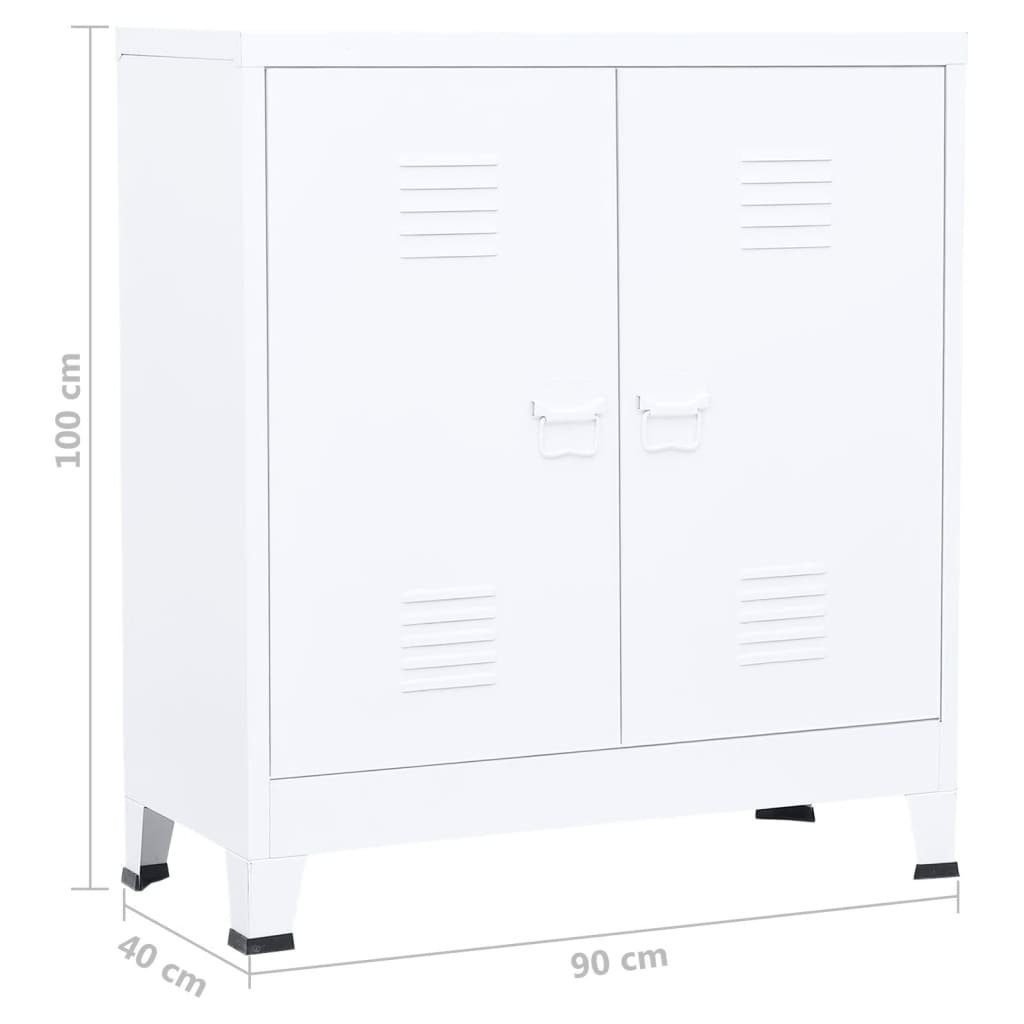 3 40x90x100 Fächern 3010959 (LxBxH: möbelando und in cm) Türen aus Spind Weiß 2 mit Metall