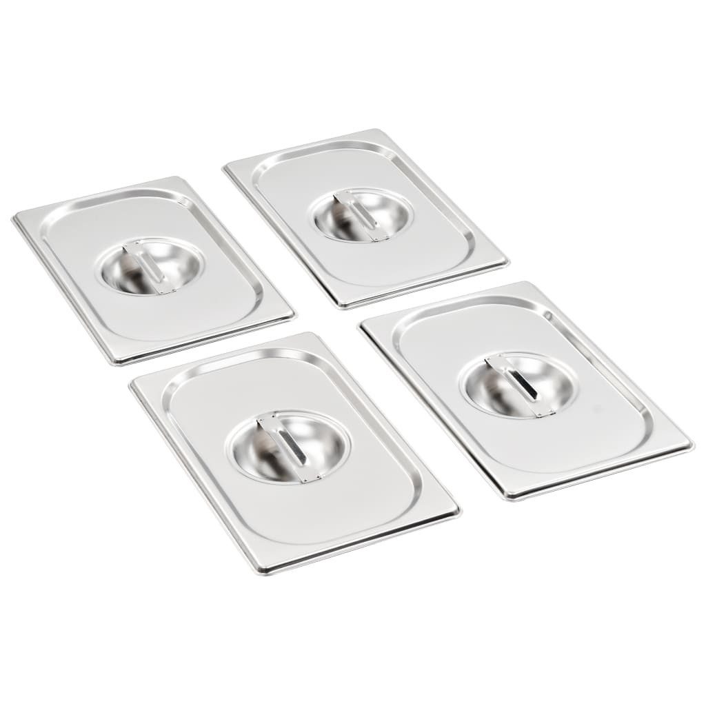 vidaXL Deckel Deckel für GN 1/4 Behälter 4 Stk. Edelstahl
