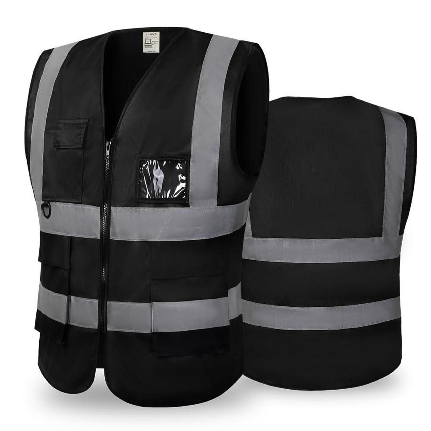 LuxusKollektion Warnweste Warnweste Herren Damen reflektierend 4XL schwarz