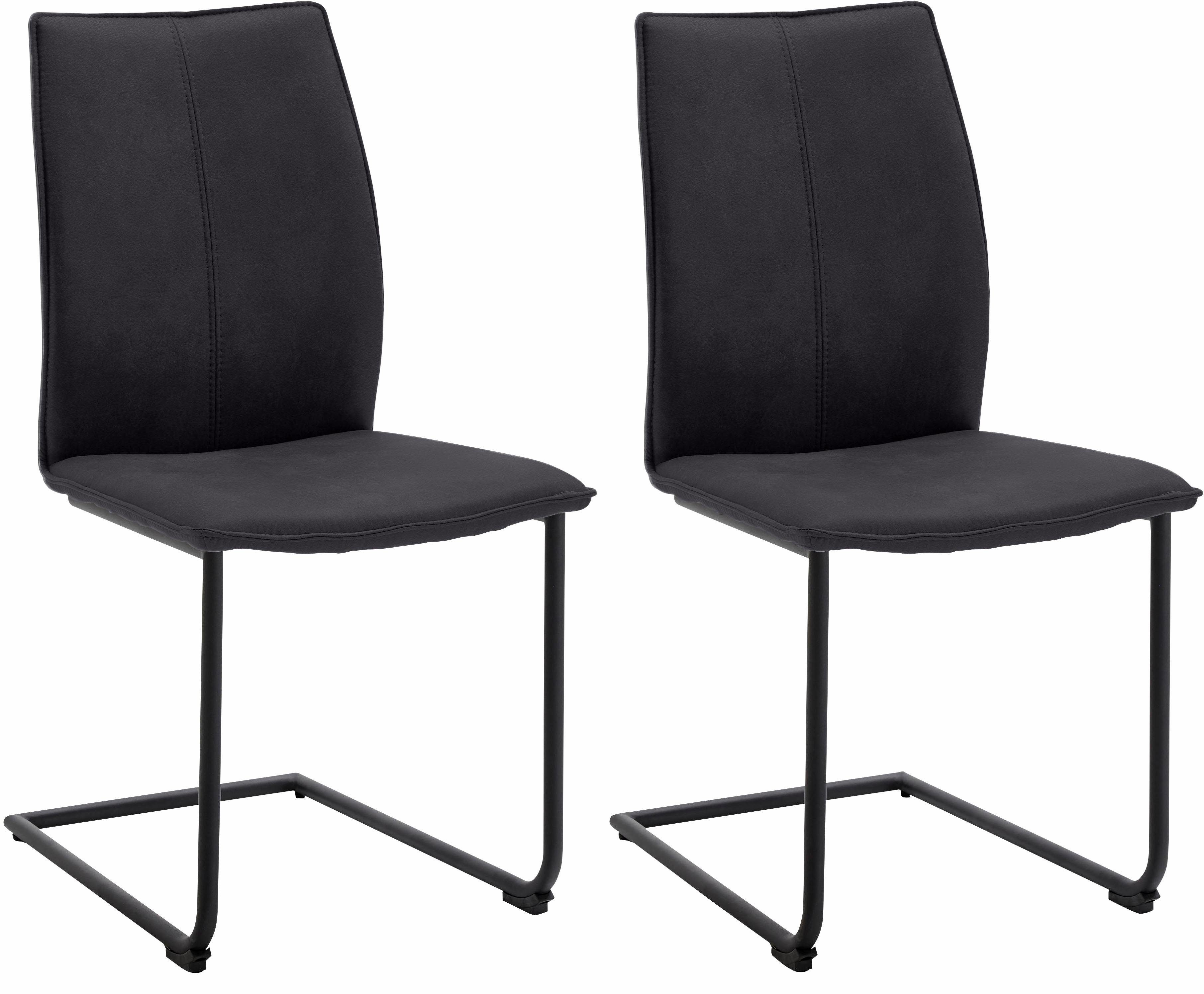 NIEHOFF SITZMÖBEL Freischwinger Capri (Set, 2 St), Gestell aus Eisen, Bezug in Microfaser oder Leder
