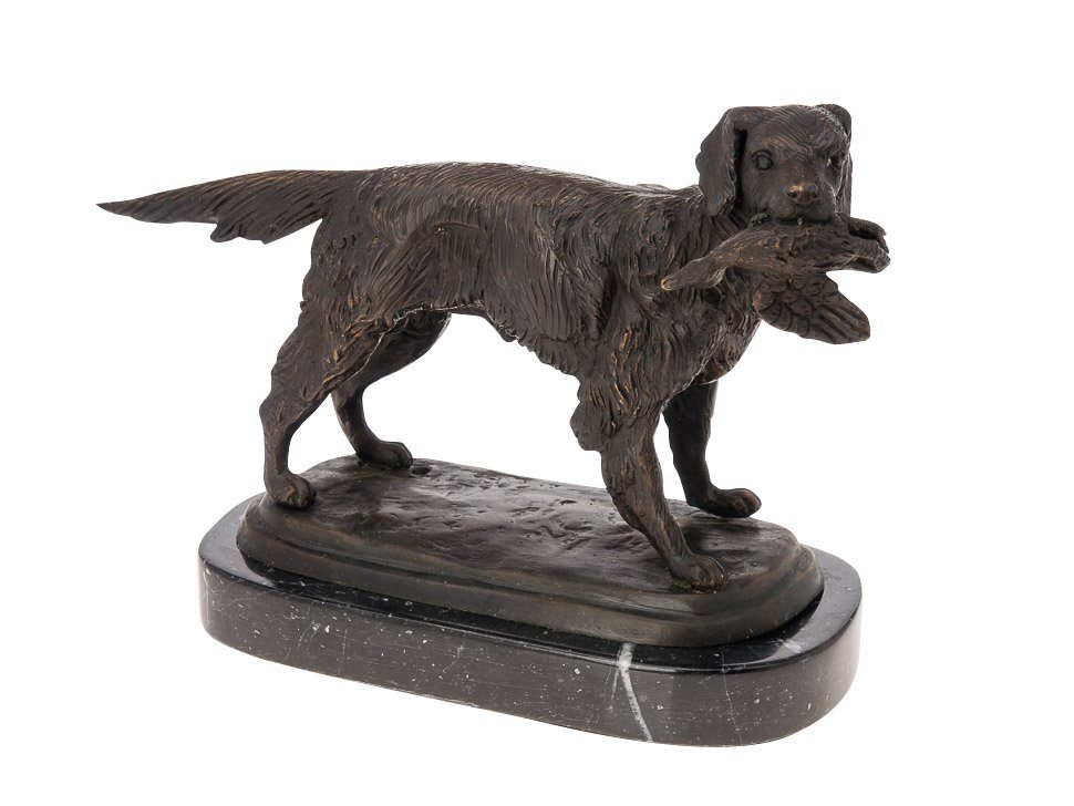 Figur Jagd Jagdhund Bronzeskulptur Aubaho Hund Bronze mit Skulptur Anti Skulptur Beute