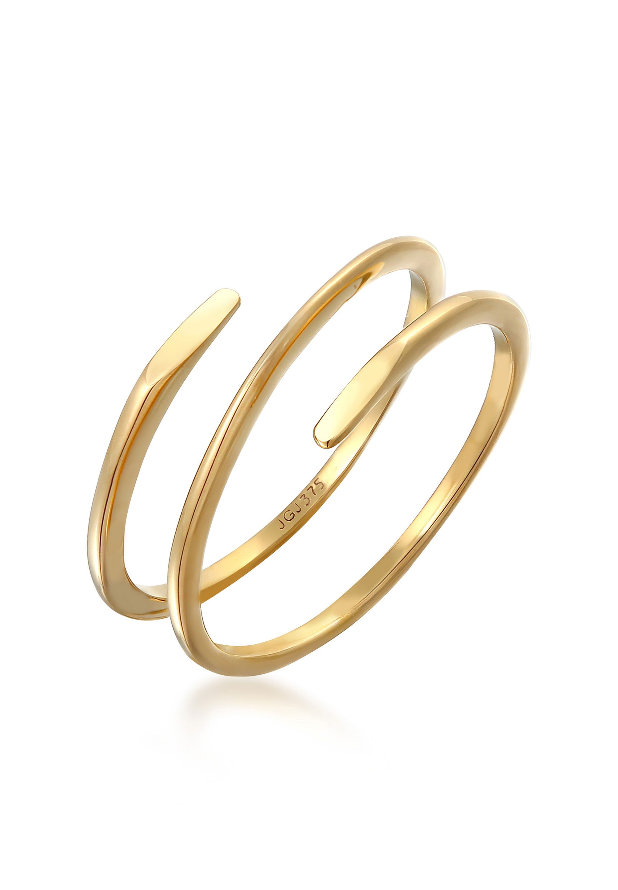 Elli Premium Fingerring Wickelring Twist Fein 375 Gelbgold