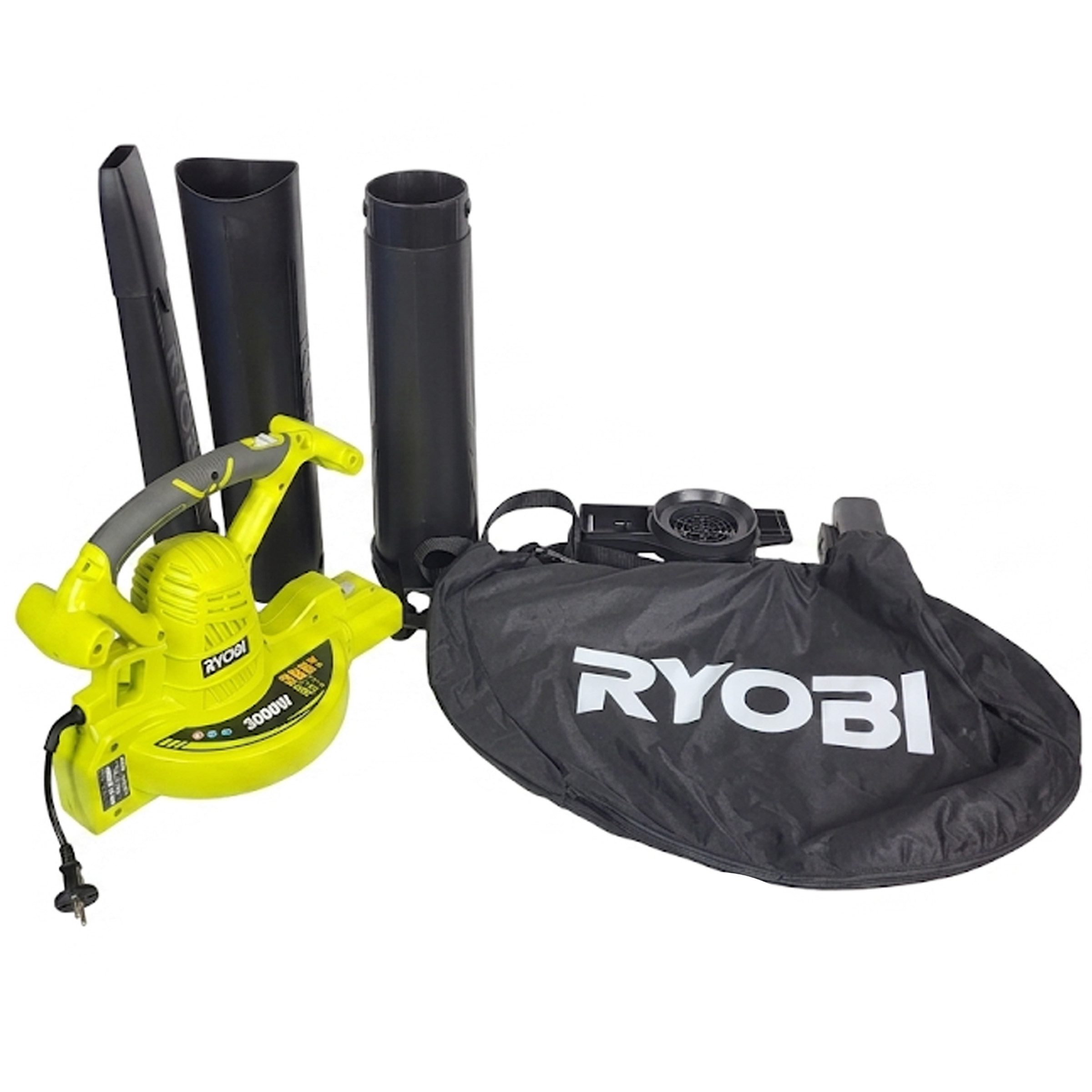 RYOBI Akku-Laubsauger Ryobi RBV3000CSV – 3-in-1 Laubbläser mit 3000W und 45L Fangsack, (1 St)