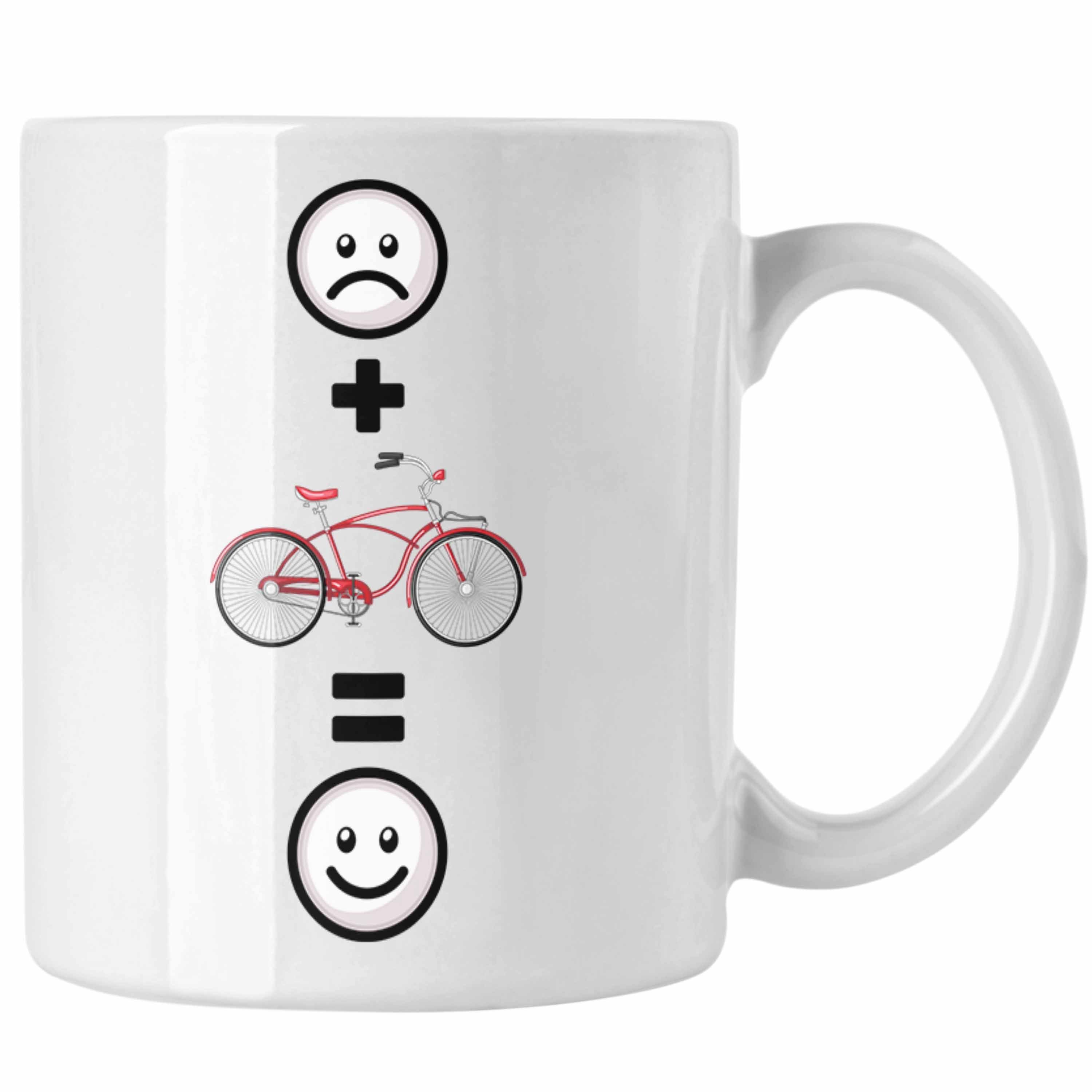 Trendation Tasse Fahrrad Tasse Geschenk für Fahrradfahrer Lustige Geschenkidee :(Fah Weiss