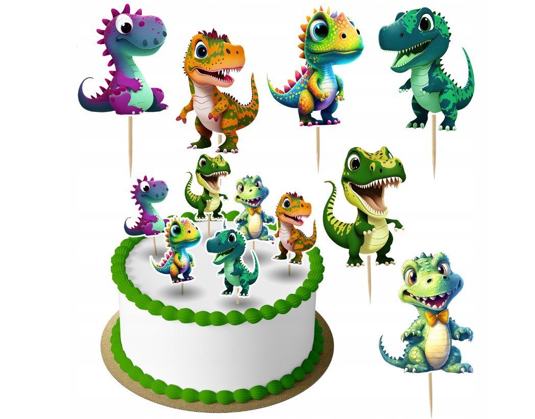 Festivalartikel Tortenstecker Dinosaurier Topper Set 6 Stk Geburstag Torten Deko Kuchen Junge