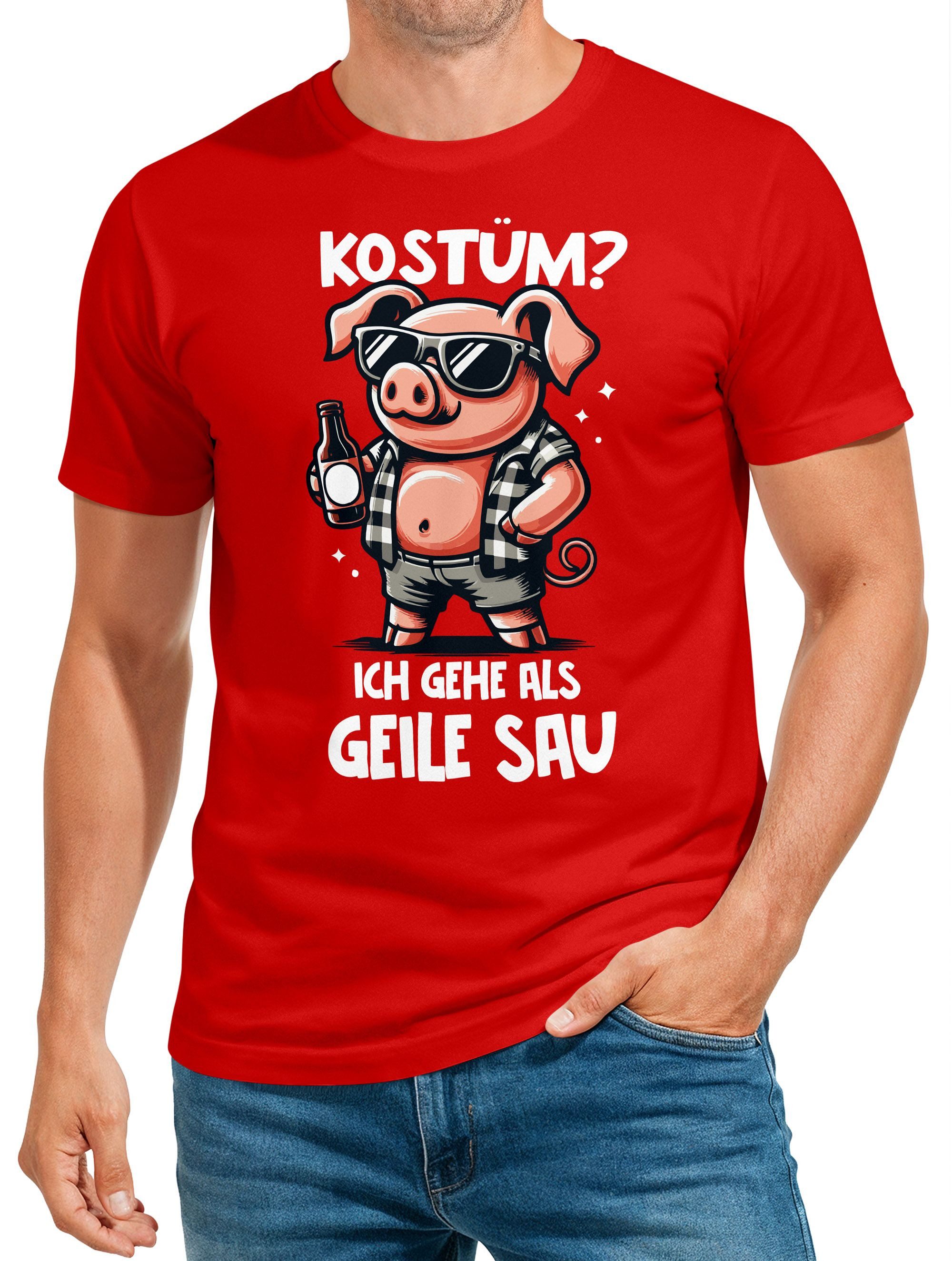 Print-Shirt Herren T-Shirt Fasching Karneval Kostüm-Ersatz Verkleidung Last