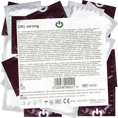 ON Condoms Kondome Strong Beutel mit, 100 St., dicke Kondome für maximalen Schutz, Maxipack
