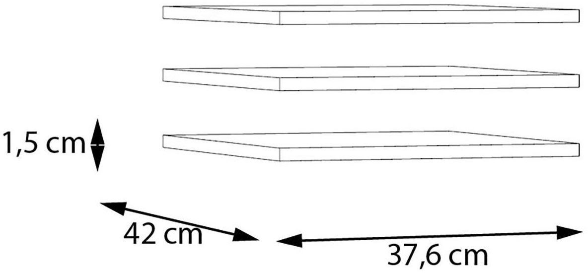 FORTE Einlegeboden (3 St), 3er Set Einlegeboden, variable Positionierung, Textilstruktur