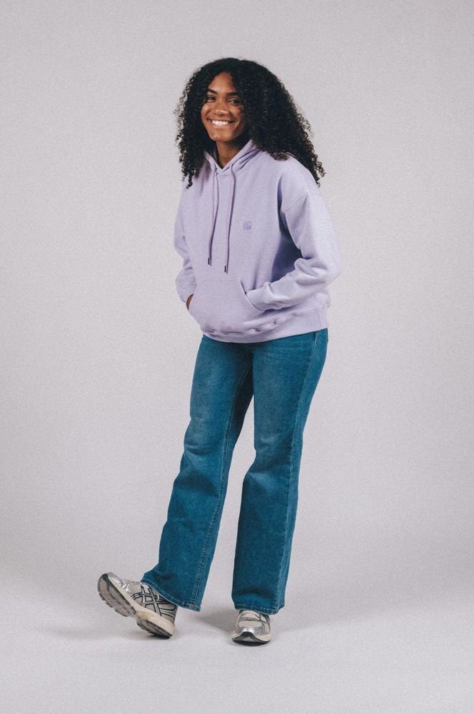 Trendsplant Rundhalspullover Women's Organic Essential Oversized Hoodie Lavender