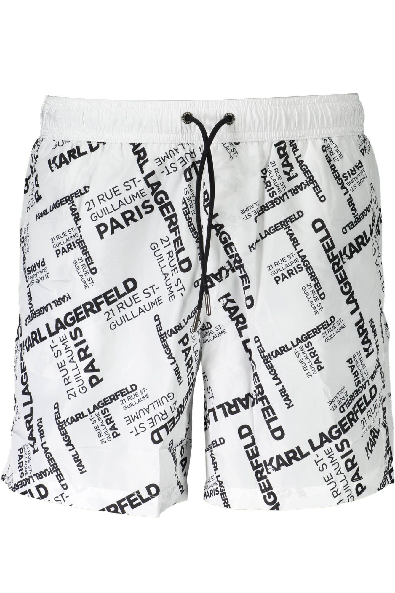 KARL LAGERFELD Badeshorts Elegante weiße Herren-Badeshorts mit Innenfutter und Kordelzug