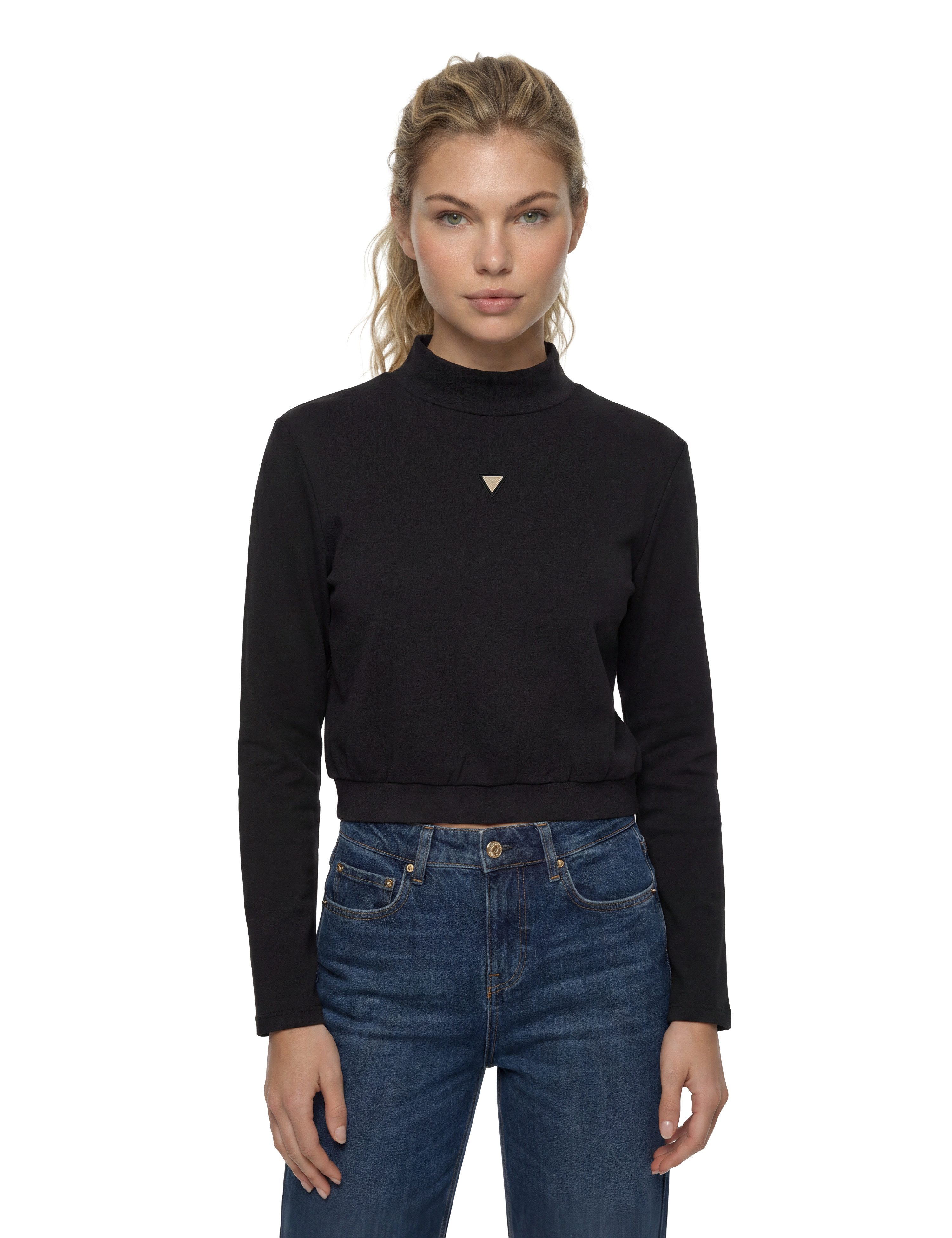 Guess Sweatshirt OLYMPE HIGH NECK SWEATSHIRT in Scuba-Qualität, Stehkragen