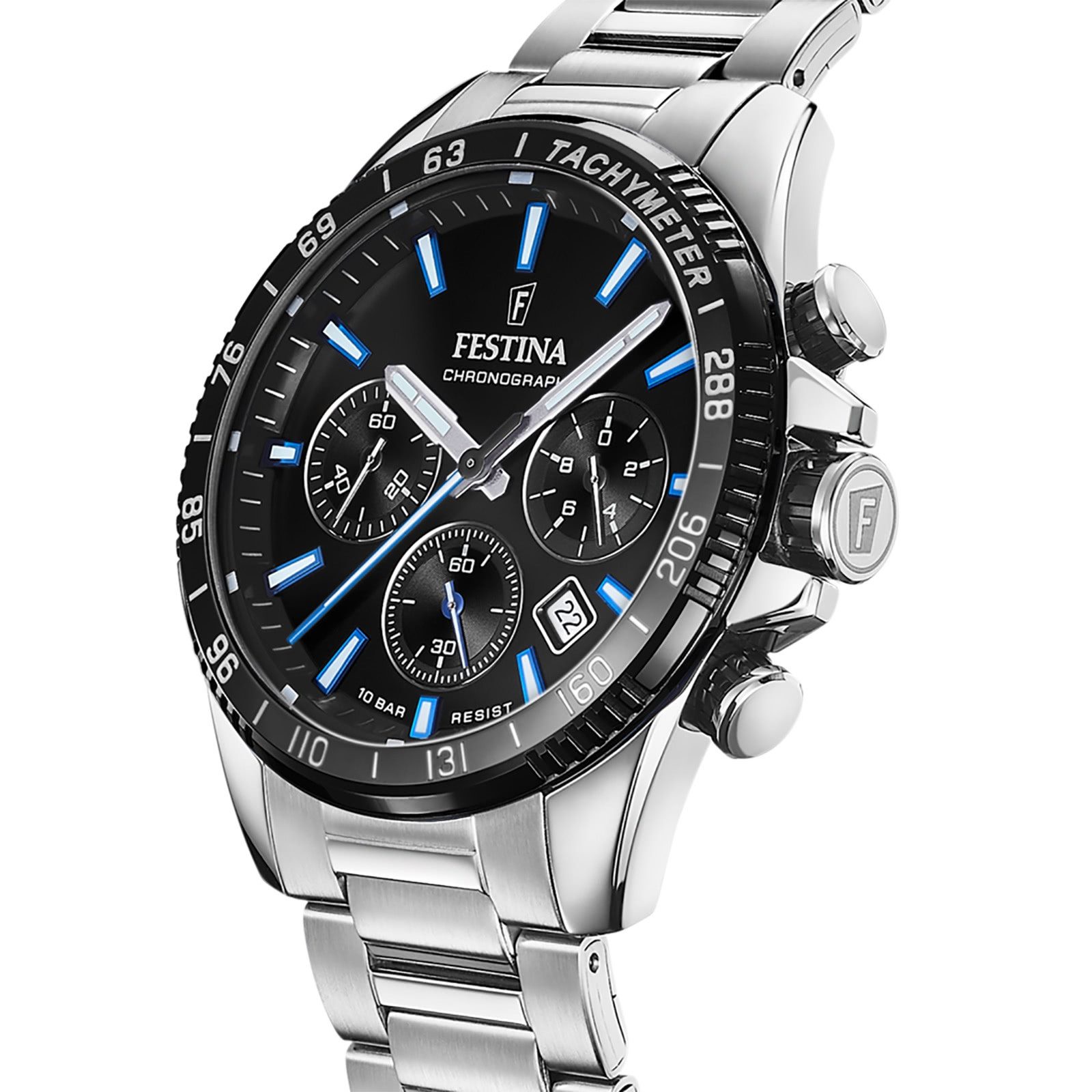 Festina Quarzuhr Festina Herrenuhr Timeless Chronograph, (Analoguhr), Herren Armbanduhr rund, Edelstahlarmband silber, Elegant