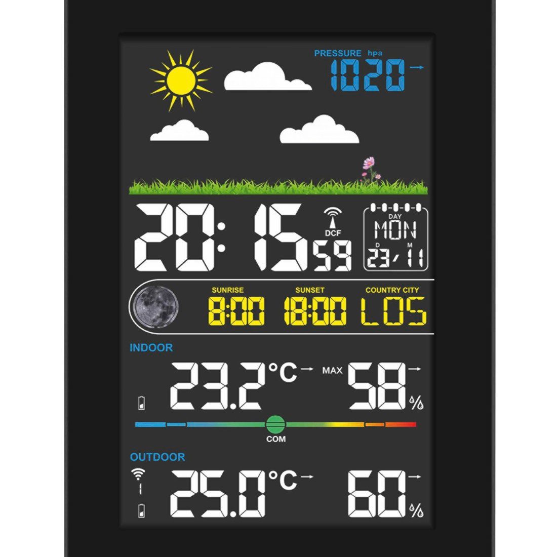Hama Wetterstation Funk mit Außensensor (digital, Vorhersage) Wetterstation (innen und außen)