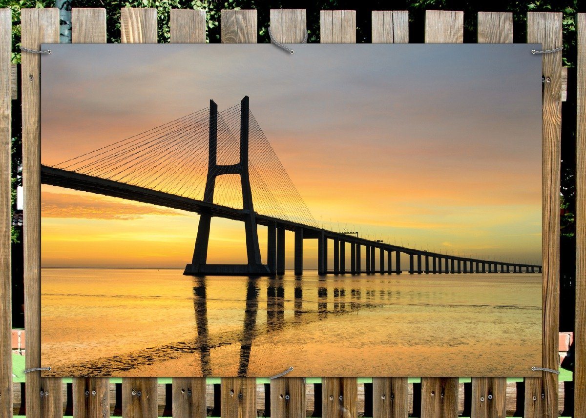 Thumbnail - Wallario Sichtschutzzaunmatten Vasco da Gama Brücke