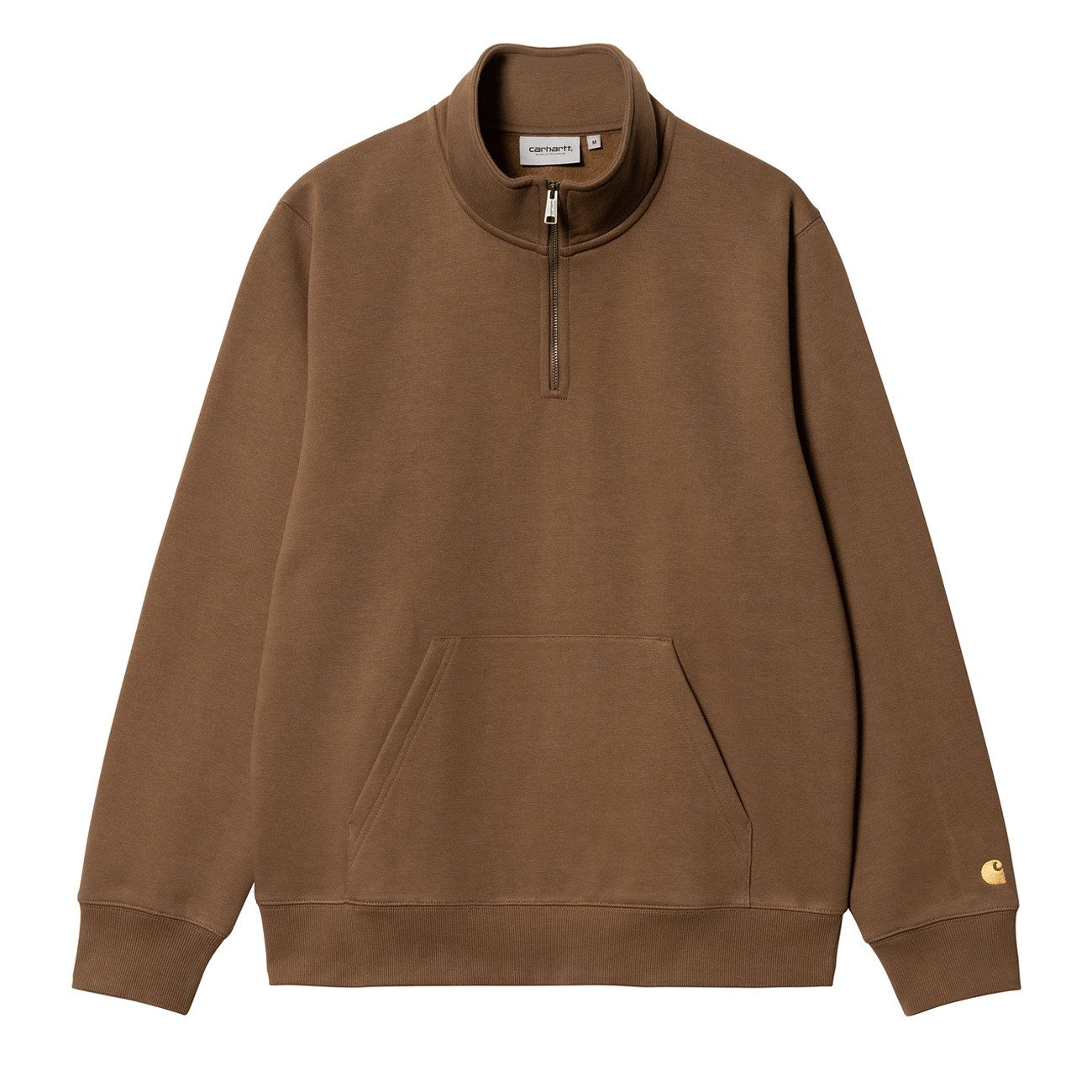 Carhartt WIP Kapuzenpullover Carhartt WIP Chase Neck Zip Sweat Tamarind Gold