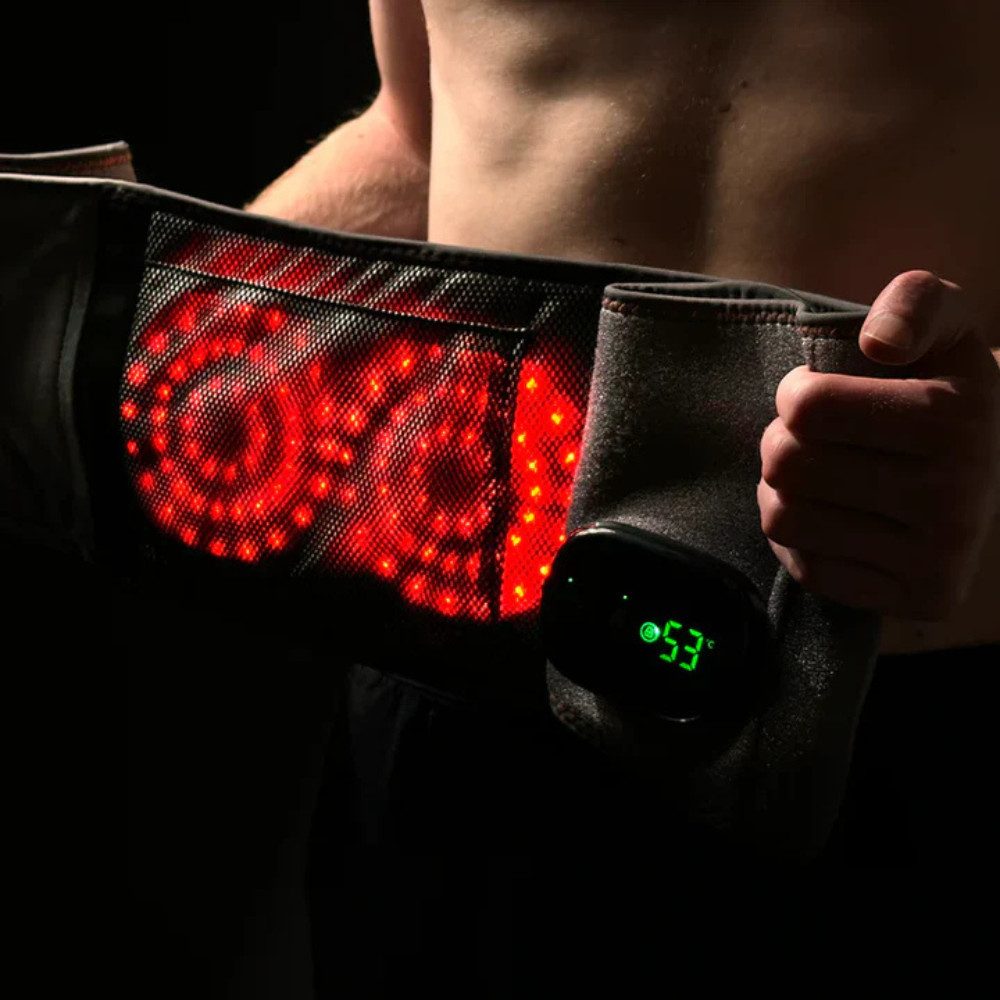 HEALTHSON Rücken Stützgürtel ThermaPro® - Massagegürtel mit Rotlichtwärme
