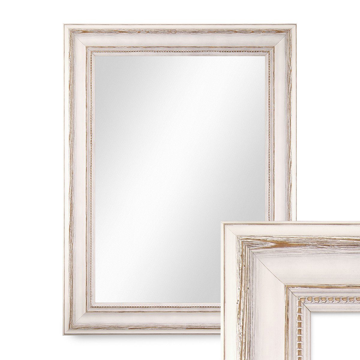 PHOTOLINI Spiegel mit breitem Massivholz-Rahmen, Wandspiegel günstig online kaufen