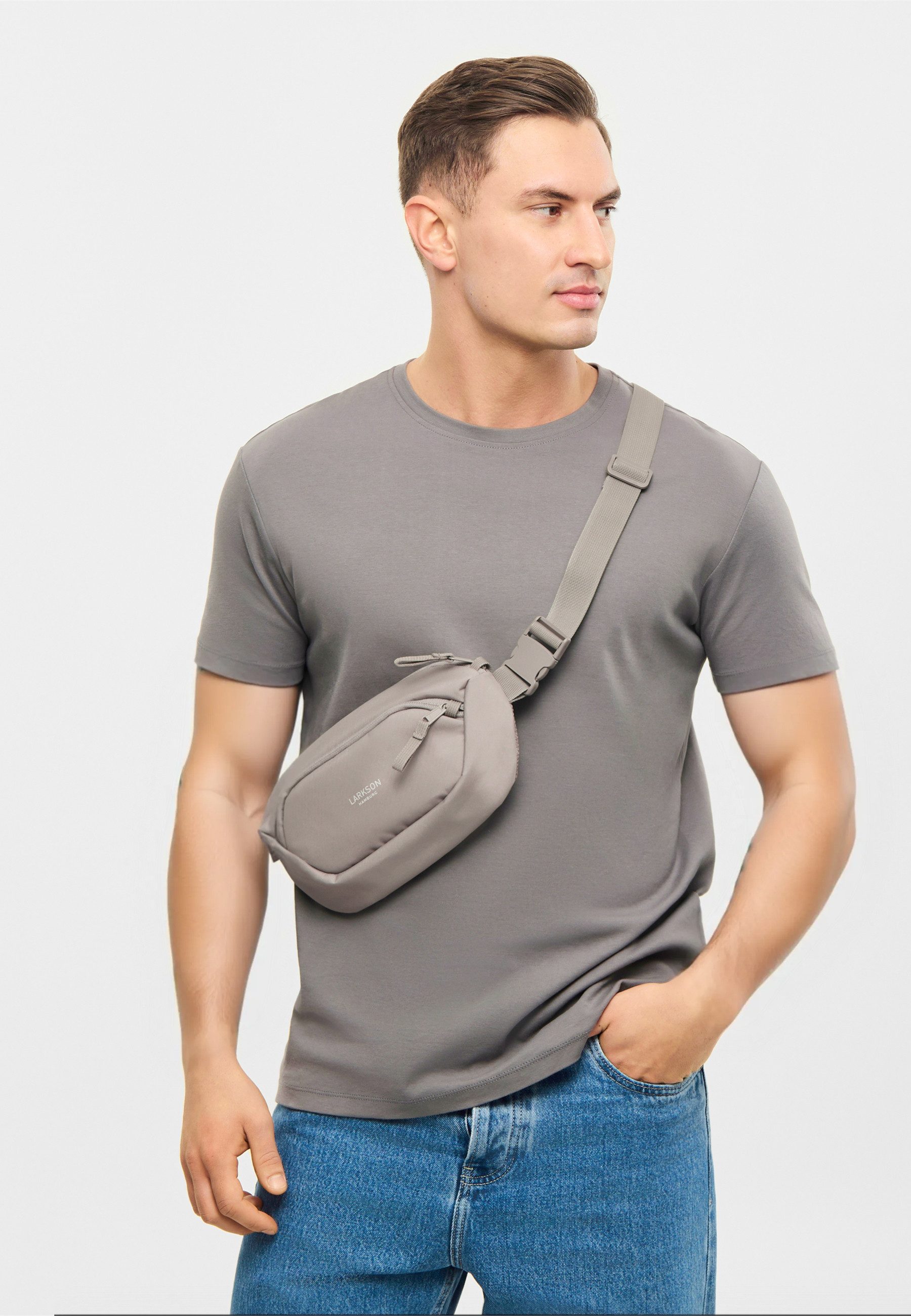 LARKSON Gürteltasche Helge Large Bauchtasche mit RFID-Blocker für (1-tlg), Anti-Diebstahl-Loops über Reißverschluss, Wasserabweisend