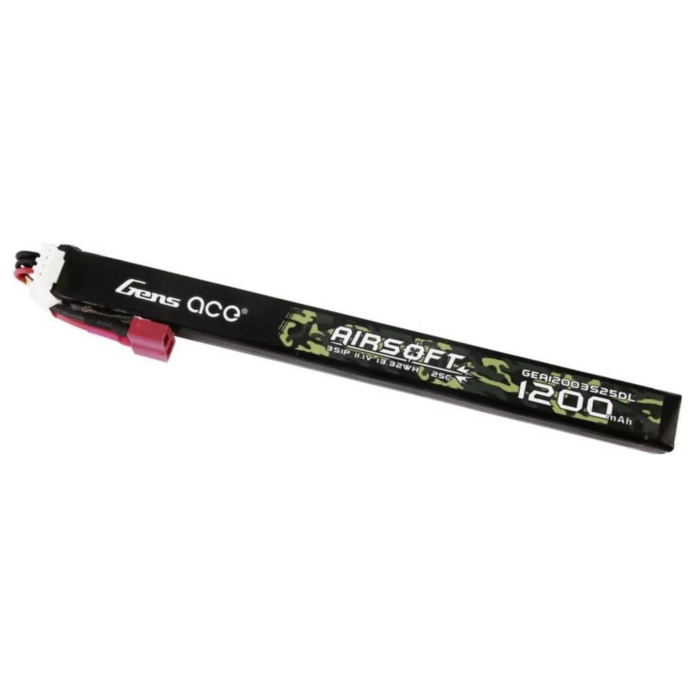 Gens ace 25C 1200mAh 3S1P 11.1V Airsoft Gun Lipo Battery GEA12003S25DL Akku