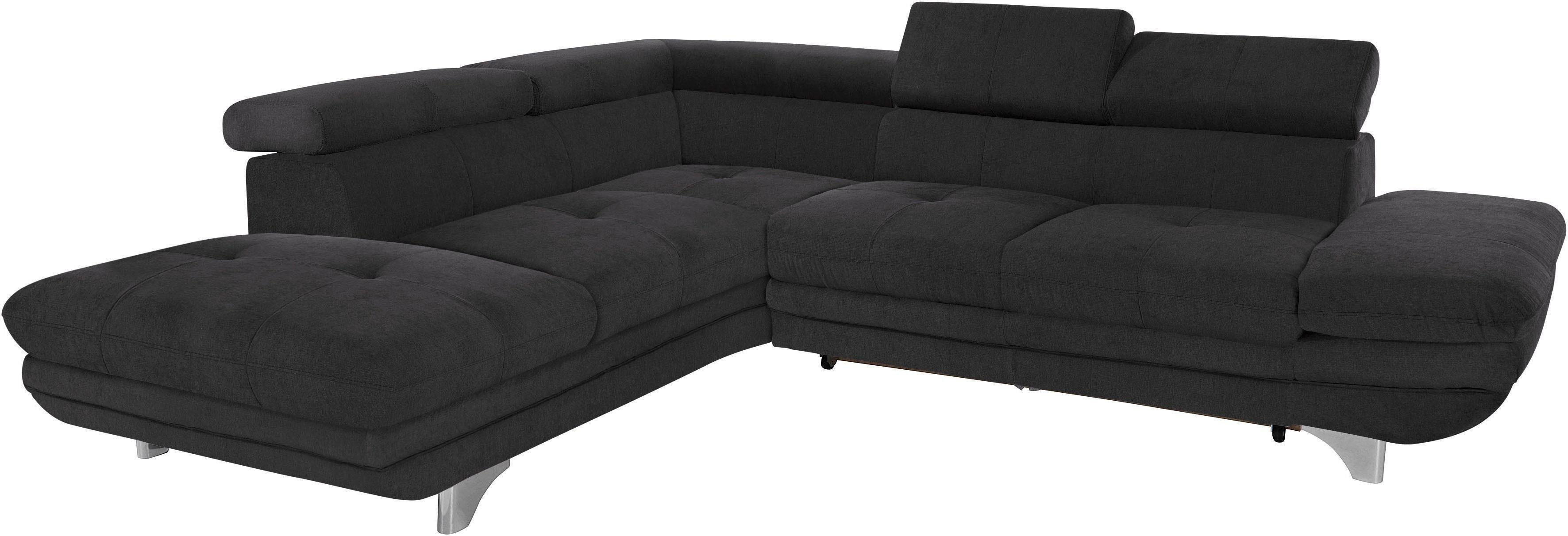COTTA Polstergarnitur Enterprise L-Form, (Set), Set bestehend aus: Ecksofa mit Arm- & Kopfteilverstellung & Hocker