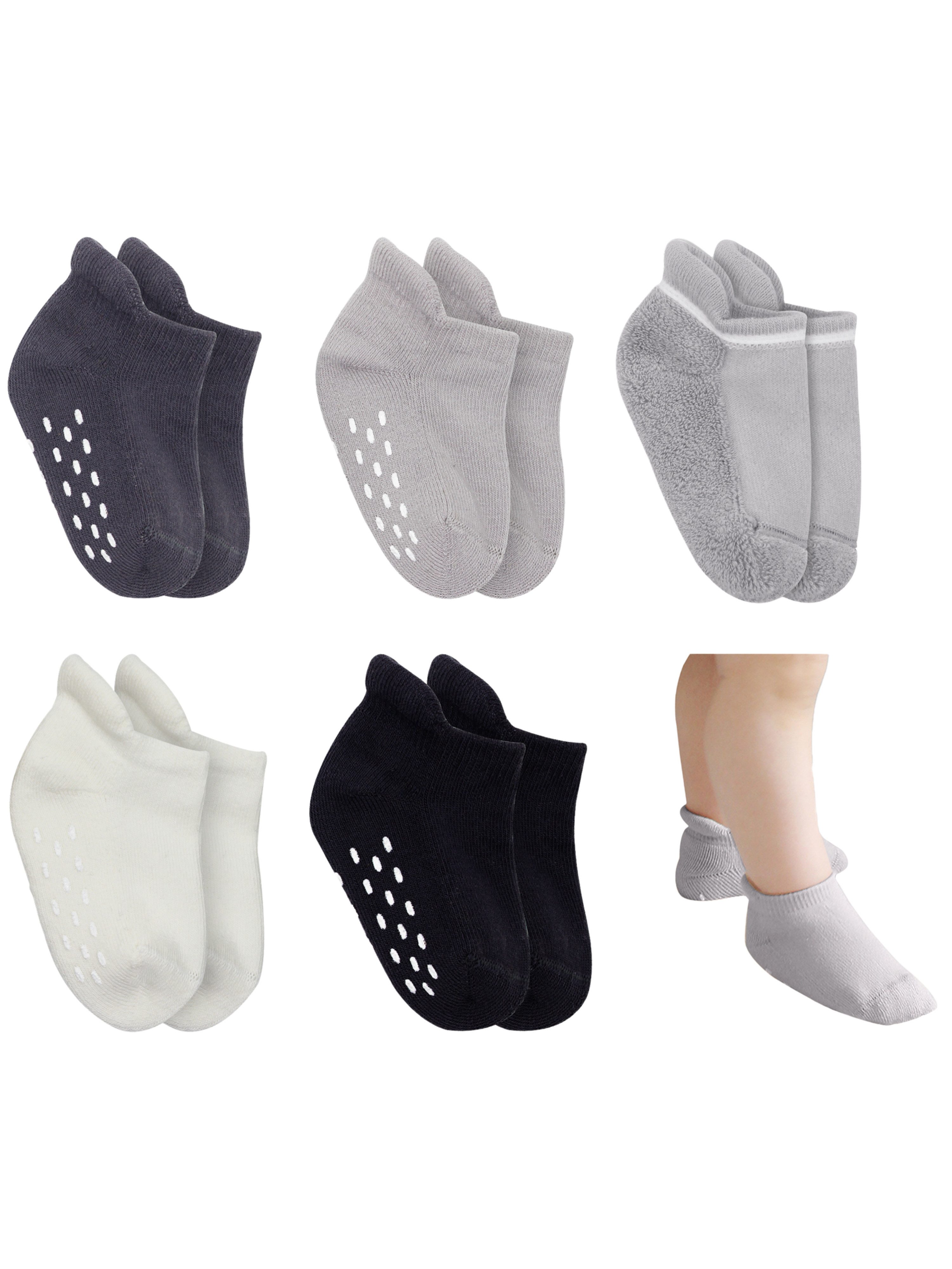 bistyle Sneakersocken (4er Pack) Frottee ABS für Babys Jungen Mädchen Babysocken Kurzsocken (Set, 4-Paar, 4er-Pack) Anti-Rutsch, Plüsch, GOTS zertifiziert 6-12 Monate bis 2-3 Jahre