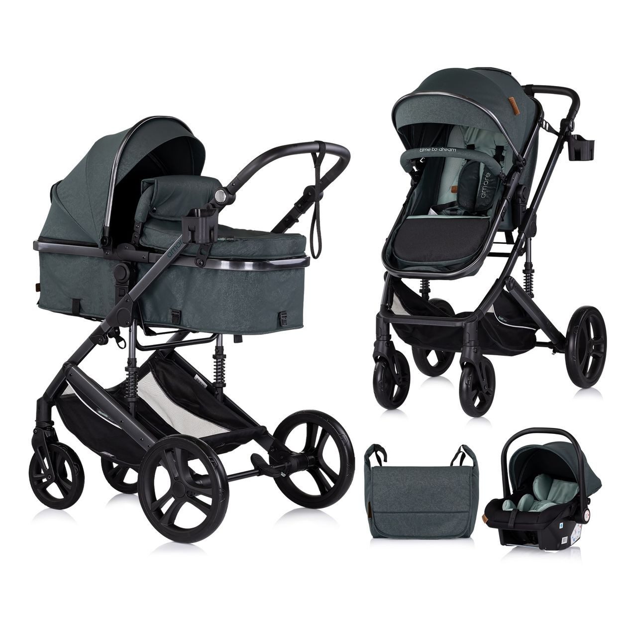 Kombi-Kinderwagen Kinderwagen 3 in 1 Amore