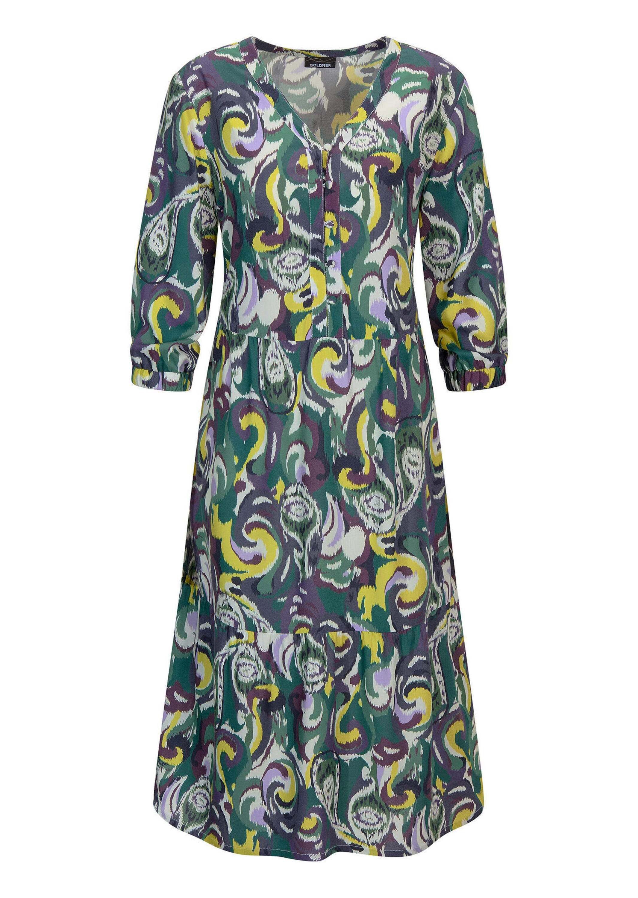 Sommerkleid Kurzgröße: Elegantes Viskosekleid mit Stufenrock