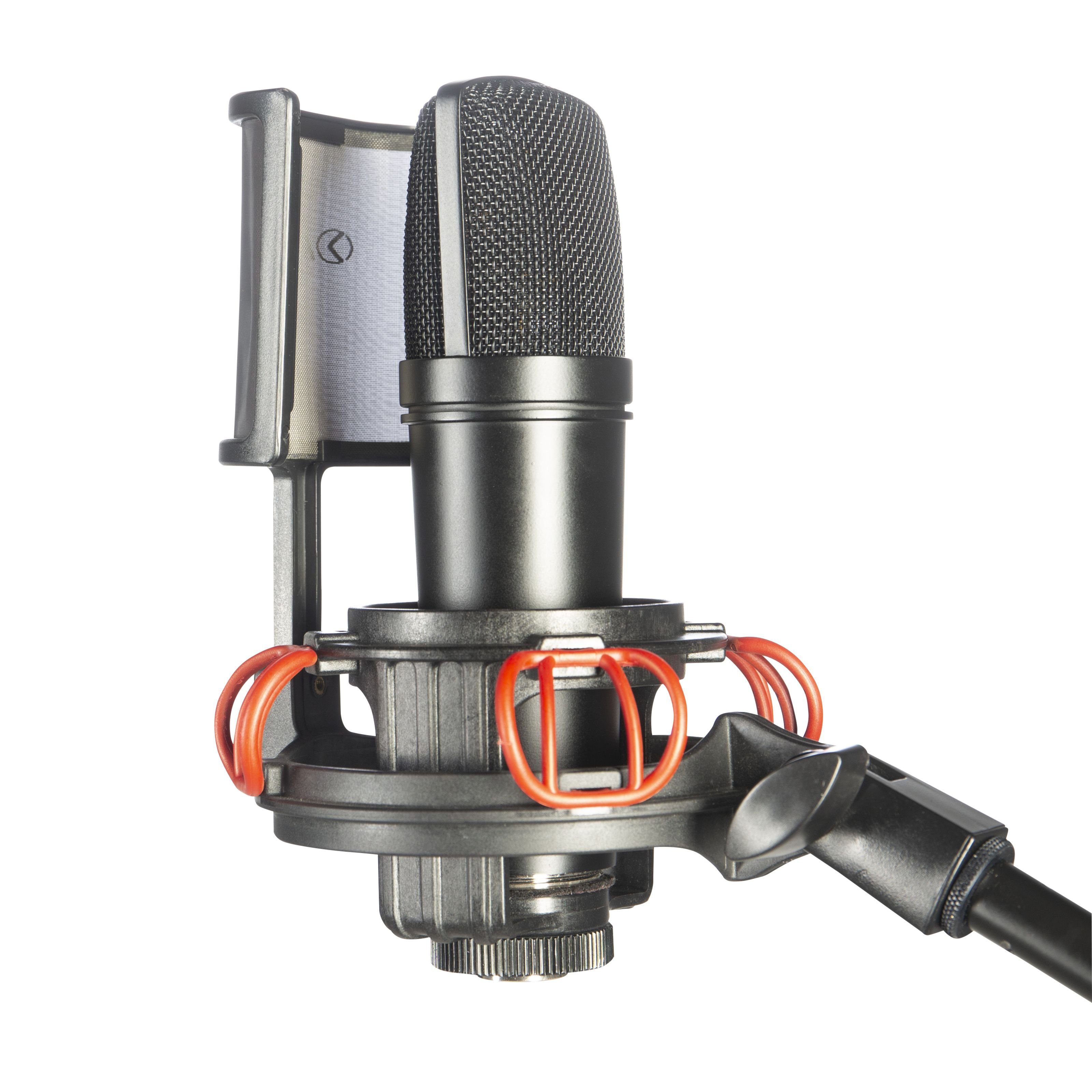 FAME Mikrofon (Audio Vocal Kit Großmembran Kondensatormikrofon Echtkondensator Nieren-Richtcharakteristik 20Hz-20kHz Frequenzbereich XLR 3 Pol Anschluss inklusive Spinne Popschutz Kabel Ideal für Heimgebrauch Stimme und Instrument Aufnahmen), Audio Vocal Kit, Großmembran Kondensatormikrofon, Echtkondensator