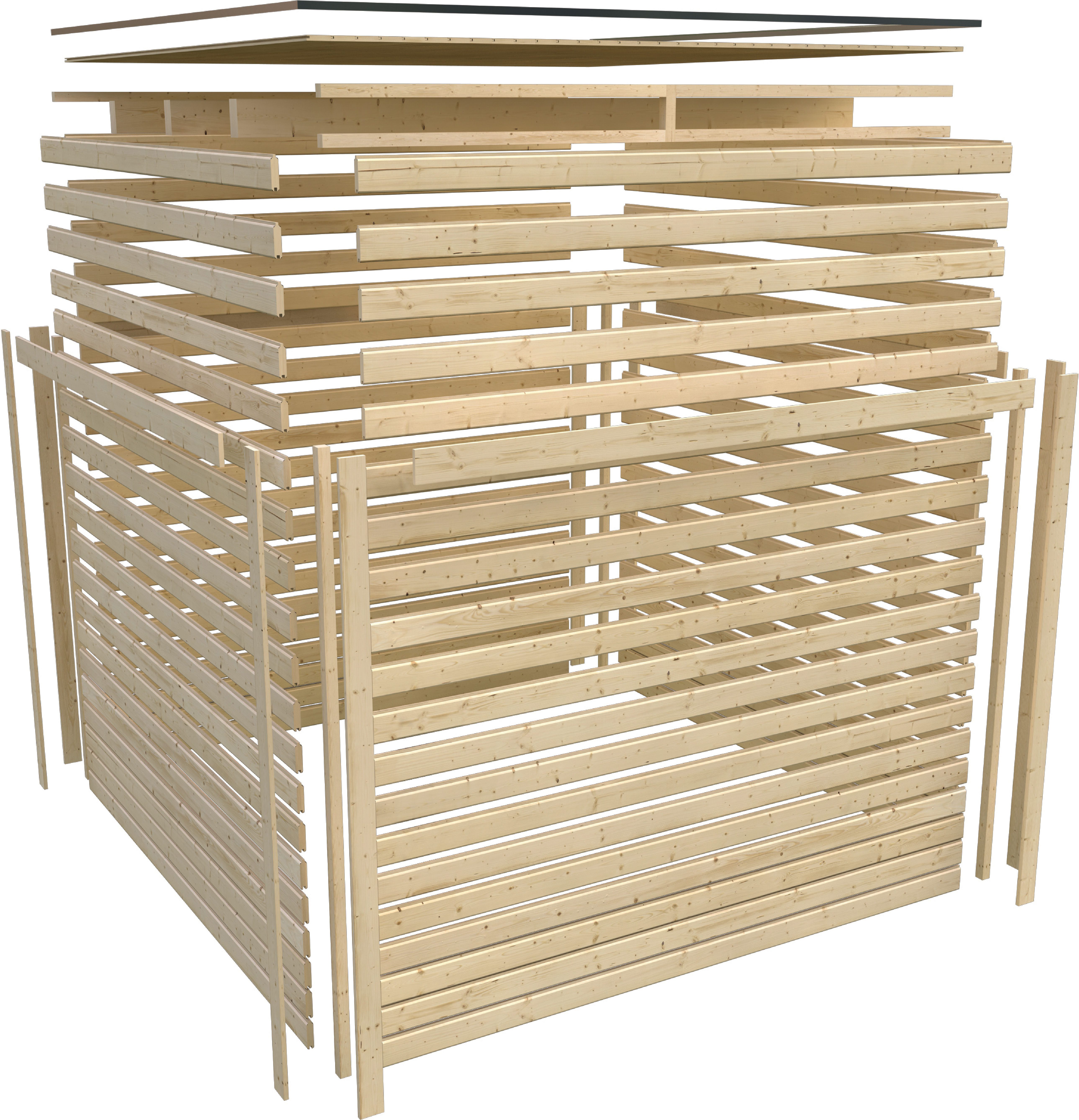 Karibu Saunahaus Micore 1, BxTxH: 191 x 146,5 x 232 cm, 38 mm, verschiedene Varianten