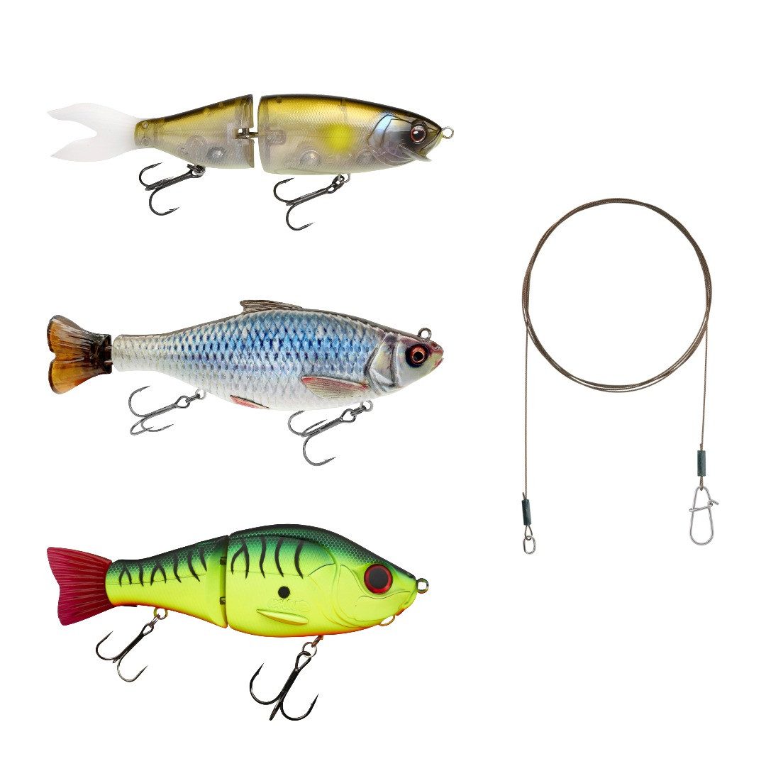 Stollenwerk Spinnrute, Basic Spinnruten-Set Barsch mit geflochtener Schnur