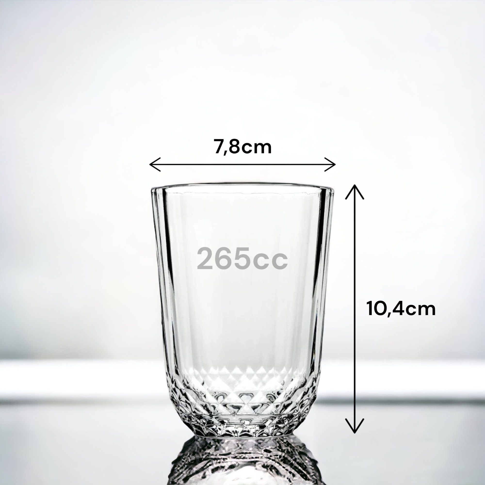 6er Diony Wassergläser Glas Trinkgläser 265cc, Pasabahce Glas