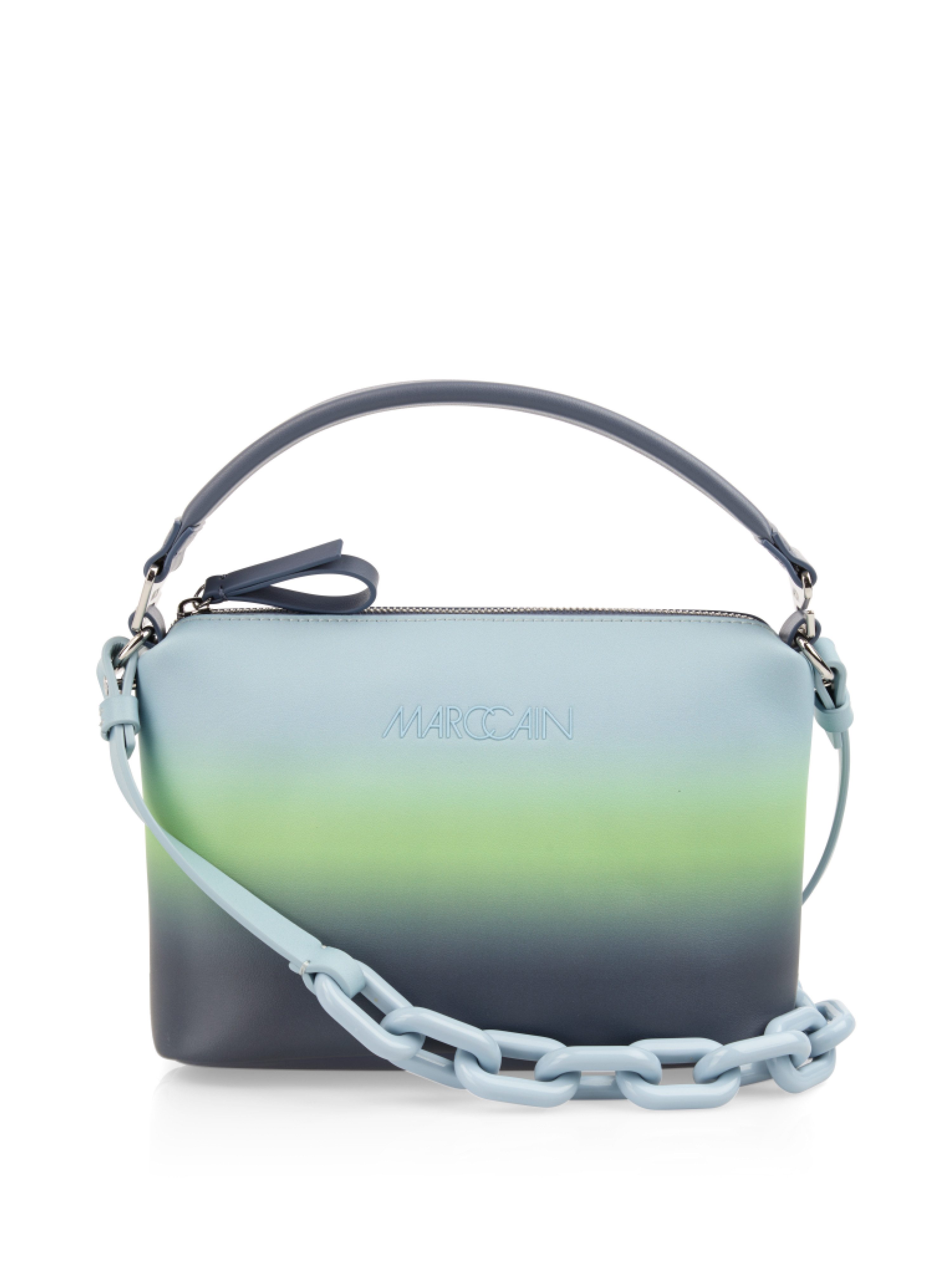 Marc Cain Schultertasche, Damen Umhängetasche, Handtasche mit trendigem Farbverlauf