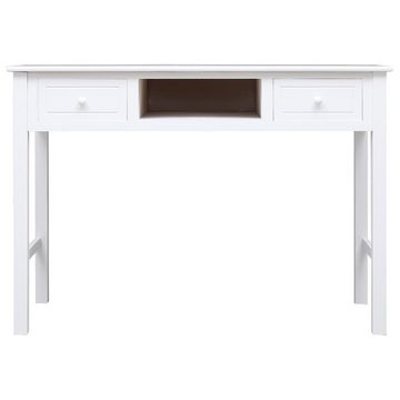 furnicato Schreibtisch Weiß 108x45x76 cm Massivholz Paulownia