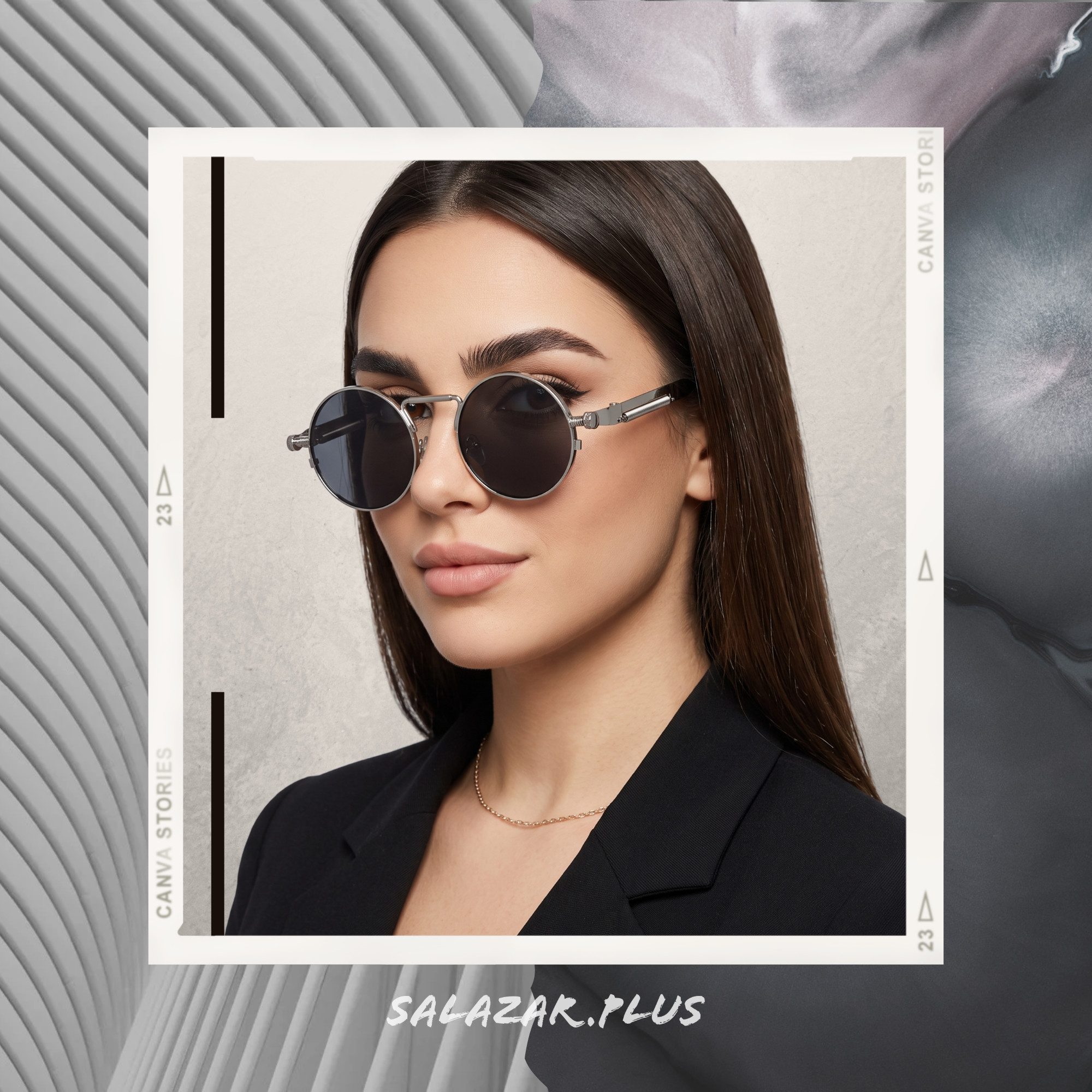 salazar.plus Sonnenbrille Rund Cyberpunk Unisex 4 Farben Damen Herren Brille Retro Runde Cyberpunk Sonnenbrille UV400 Cat.3 – leicht, unisex, 4 Farben – Bild 2 von 5