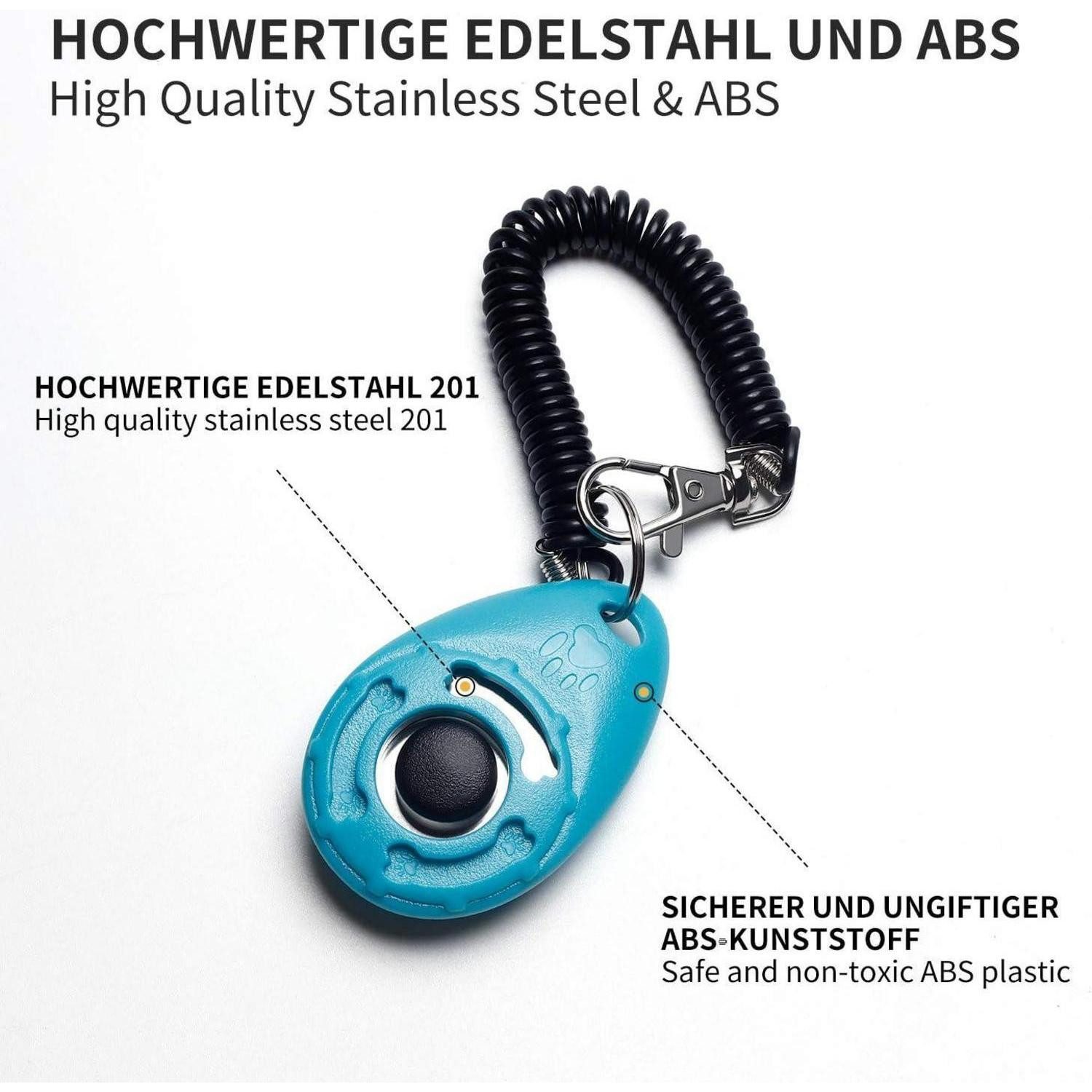 Toozey Klicker Hunde Clicker 5 Stück Trainingsklicker mit großem Knopf für Hund Katze