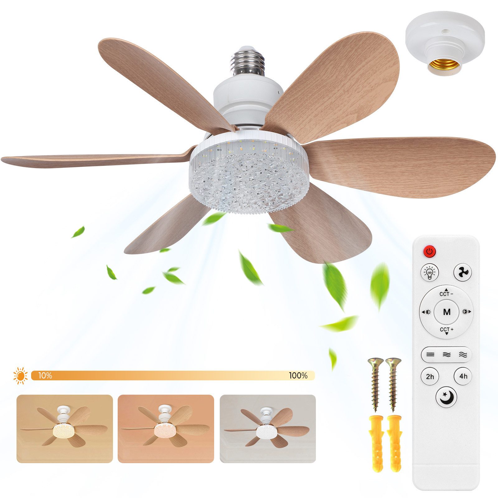 Sunicol Deckenventilator Deckenventilator mit Beleuchtung, Dimmbar, günstig online kaufen