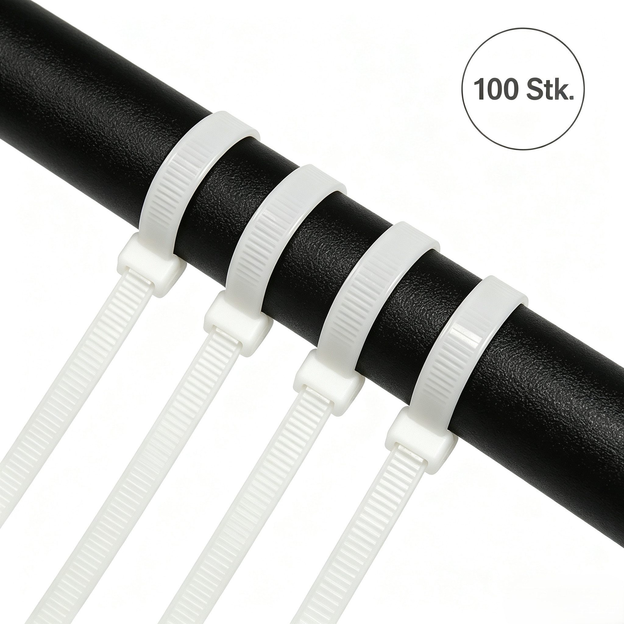 Rolipo Kabelbinder Nylon-Kabelbinder 7,6x400mm(100 Stk) selbstverriegelnd, hohe Zugkraft (100-St) flammhemmend 94V‑2, korrosionsbeständig, –25°C bis +85°C