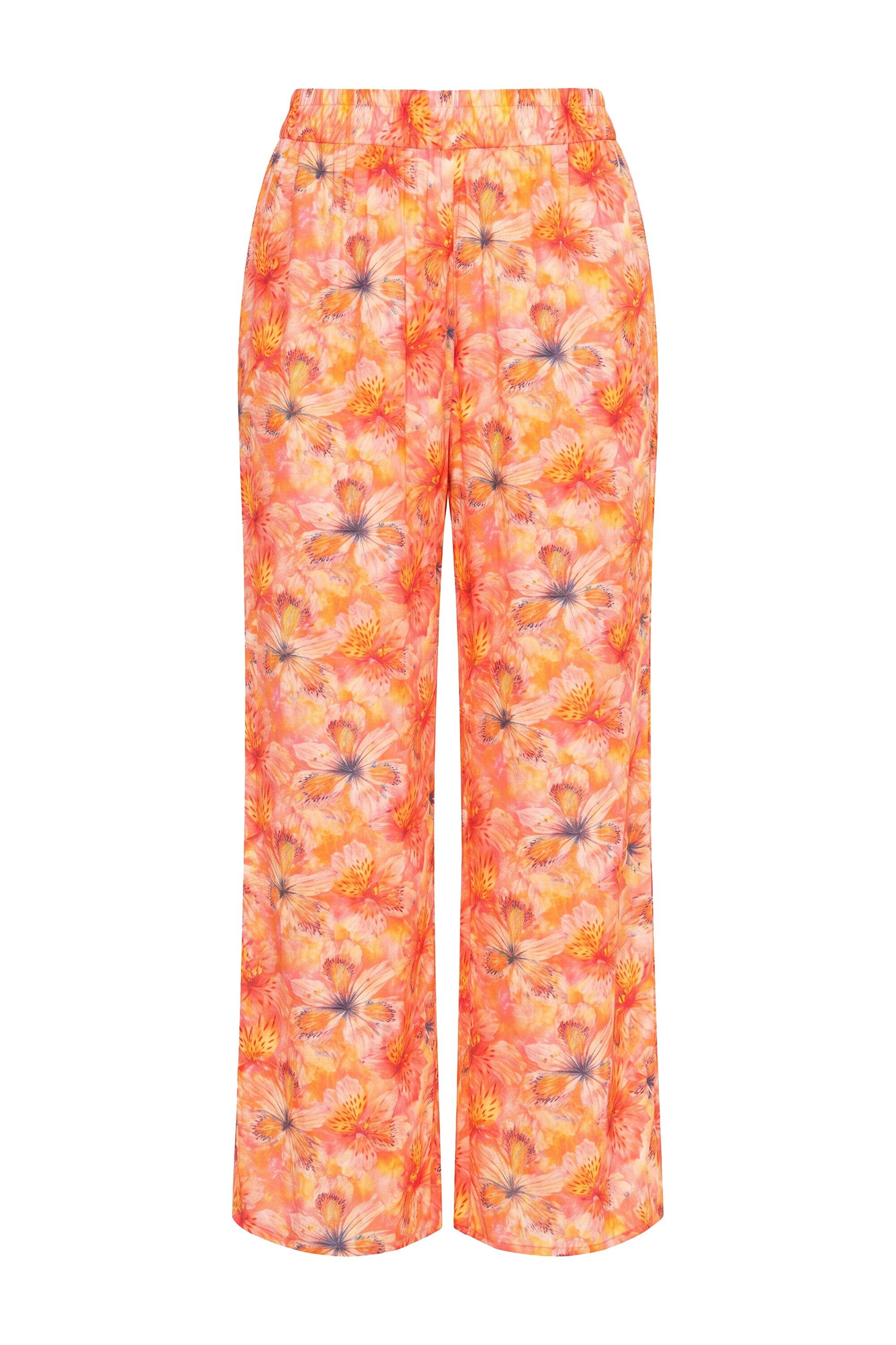 Studio Untold Schlupfhose Palazzohose Wide Legs Orchideen-Print
